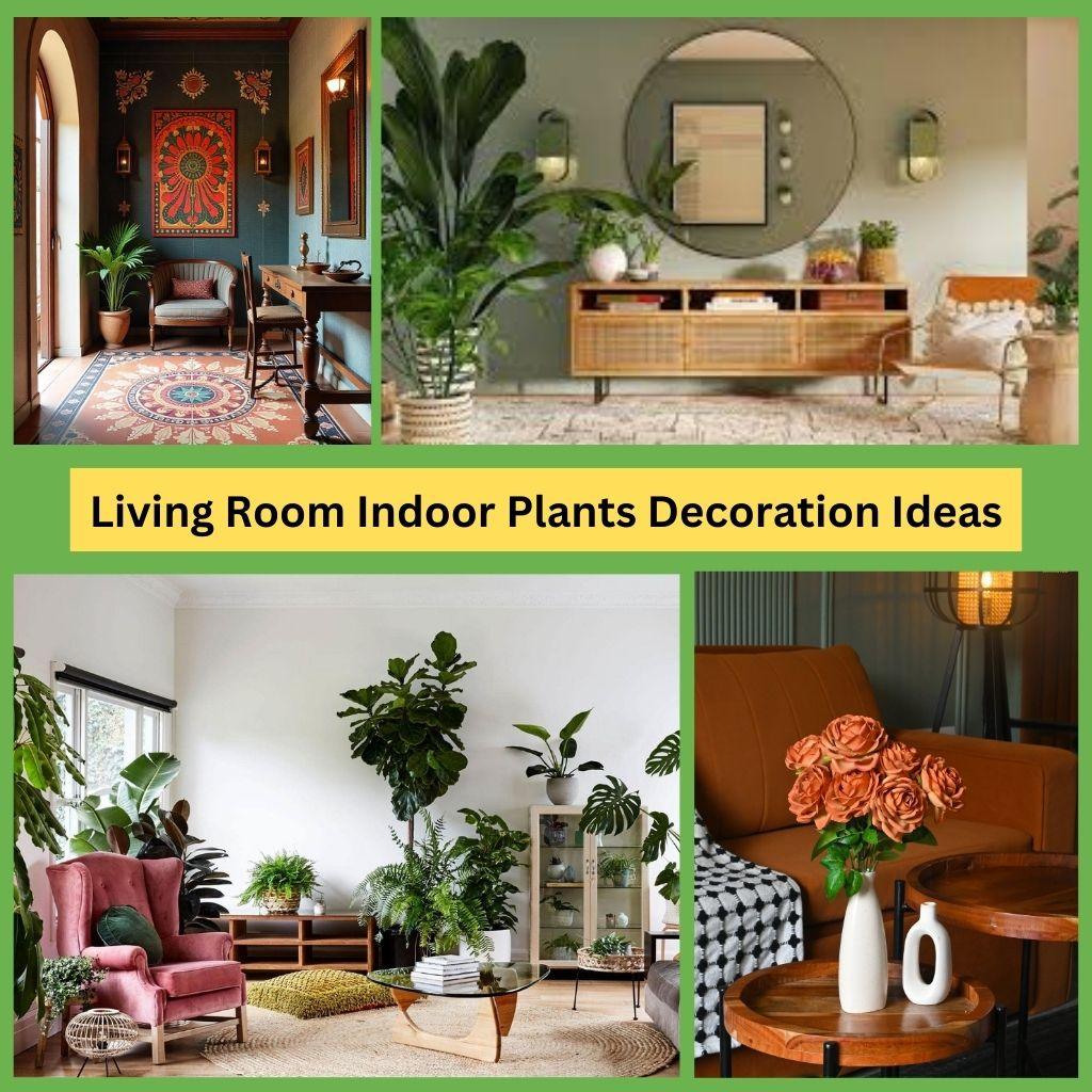 Living Room Indoor Plants Decoration Ideas