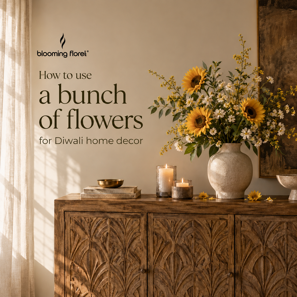 How to Use a Bunch of Flowers for Diwali Home Decor