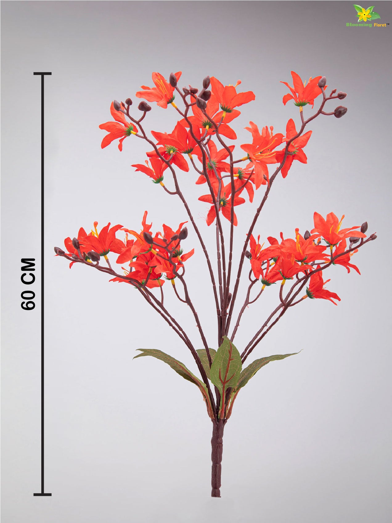 Artificial Cymbidium Orchid Bunch Flower - Red
