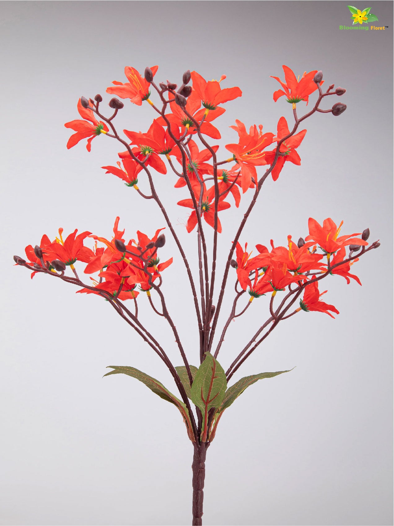 Artificial Cymbidium Orchid Bunch Flower - Red