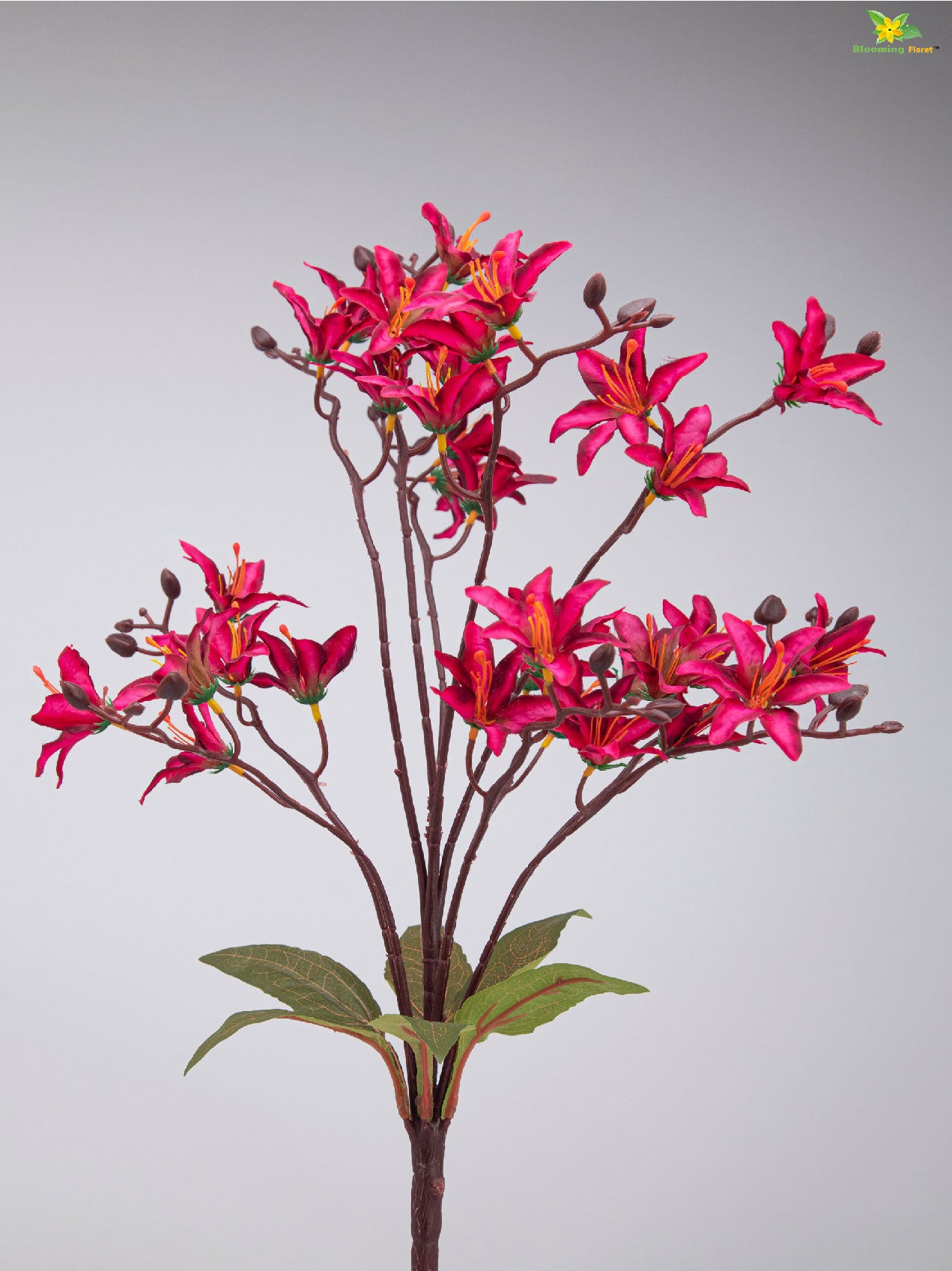 Artificial Cymbidium Orchid Bunch Flower - Dark Red