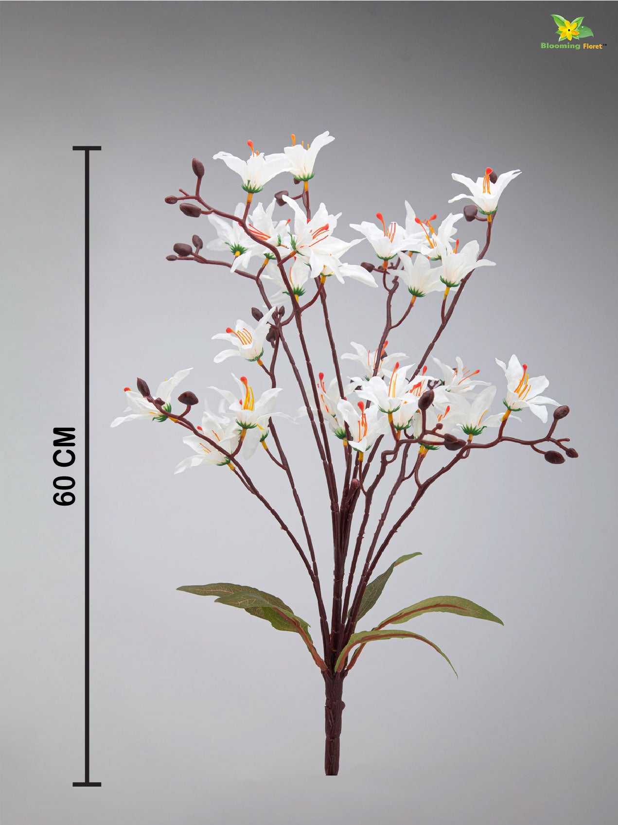 Artificial Cymbidium Orchid Bunch Flower - White