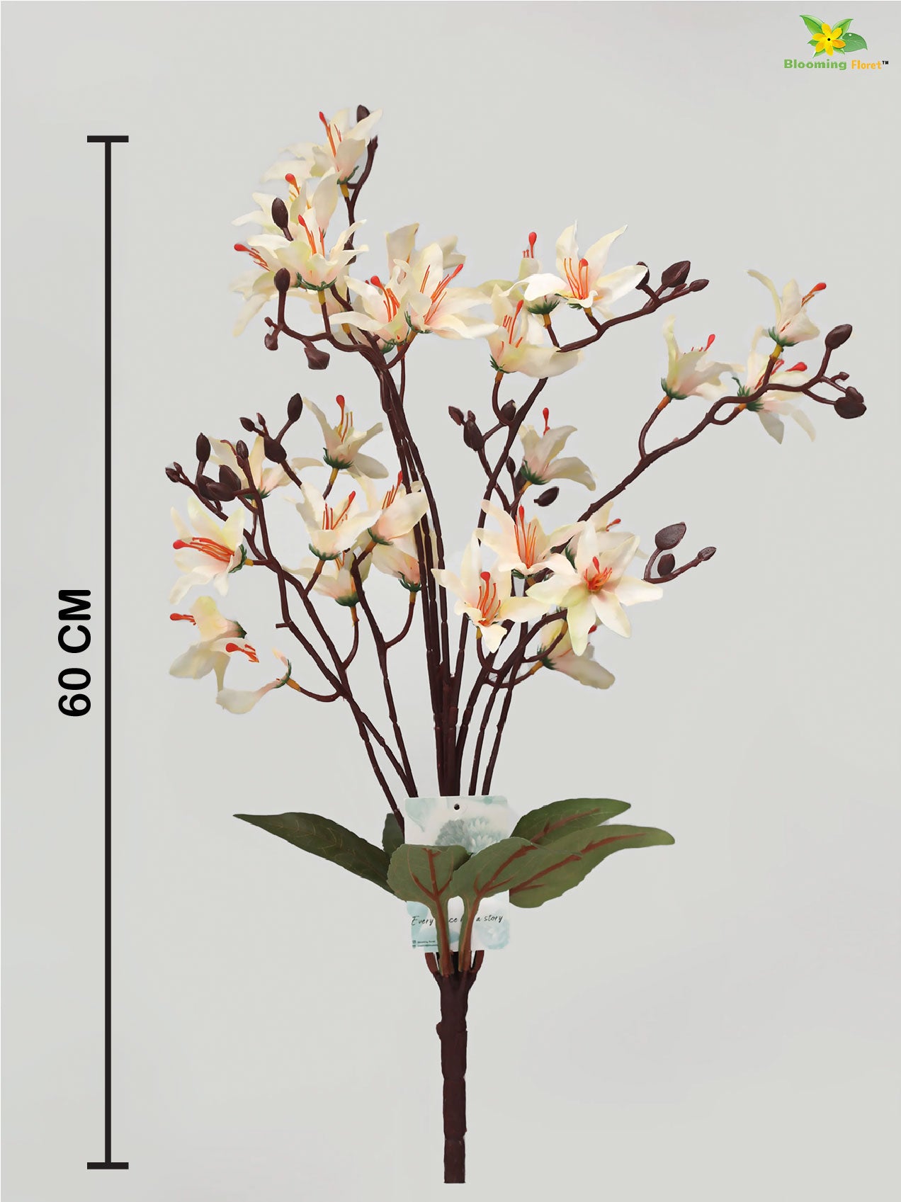 Artificial Cymbidium Orchid Bunch Flower - Off White