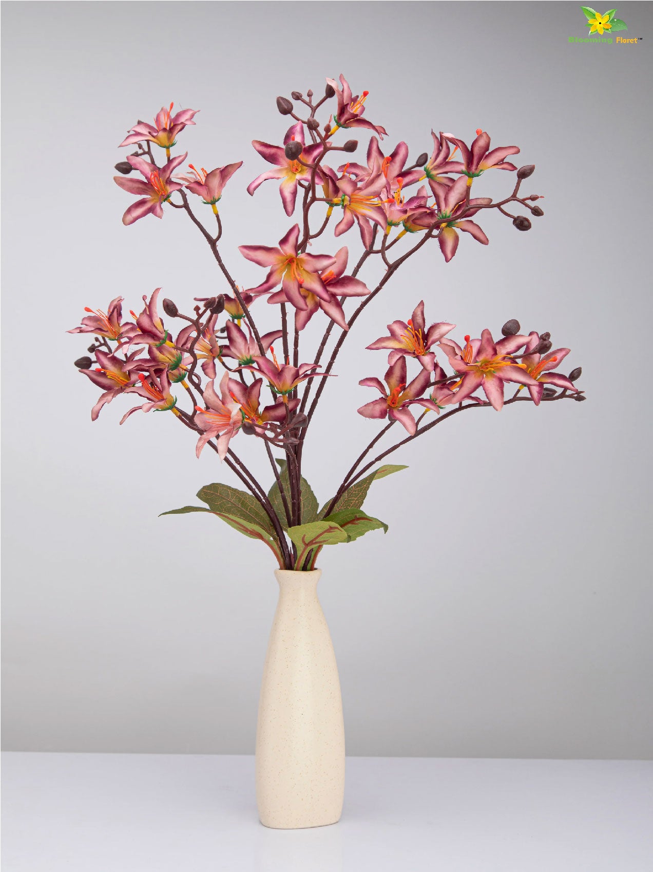 Artificial Cymbidium Orchid Bunch Flower - Magenta