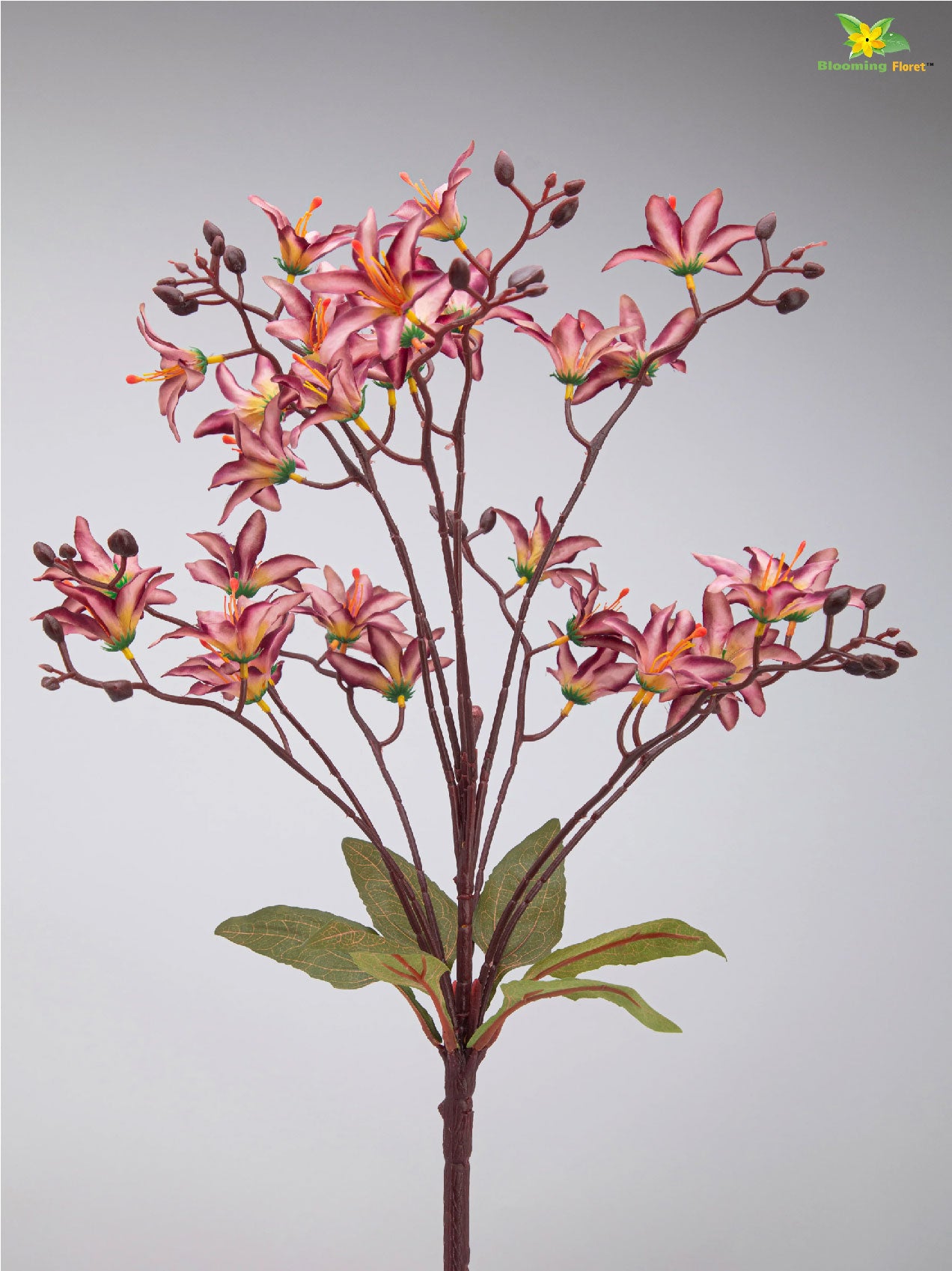 Artificial Cymbidium Orchid Bunch Flower - Magenta