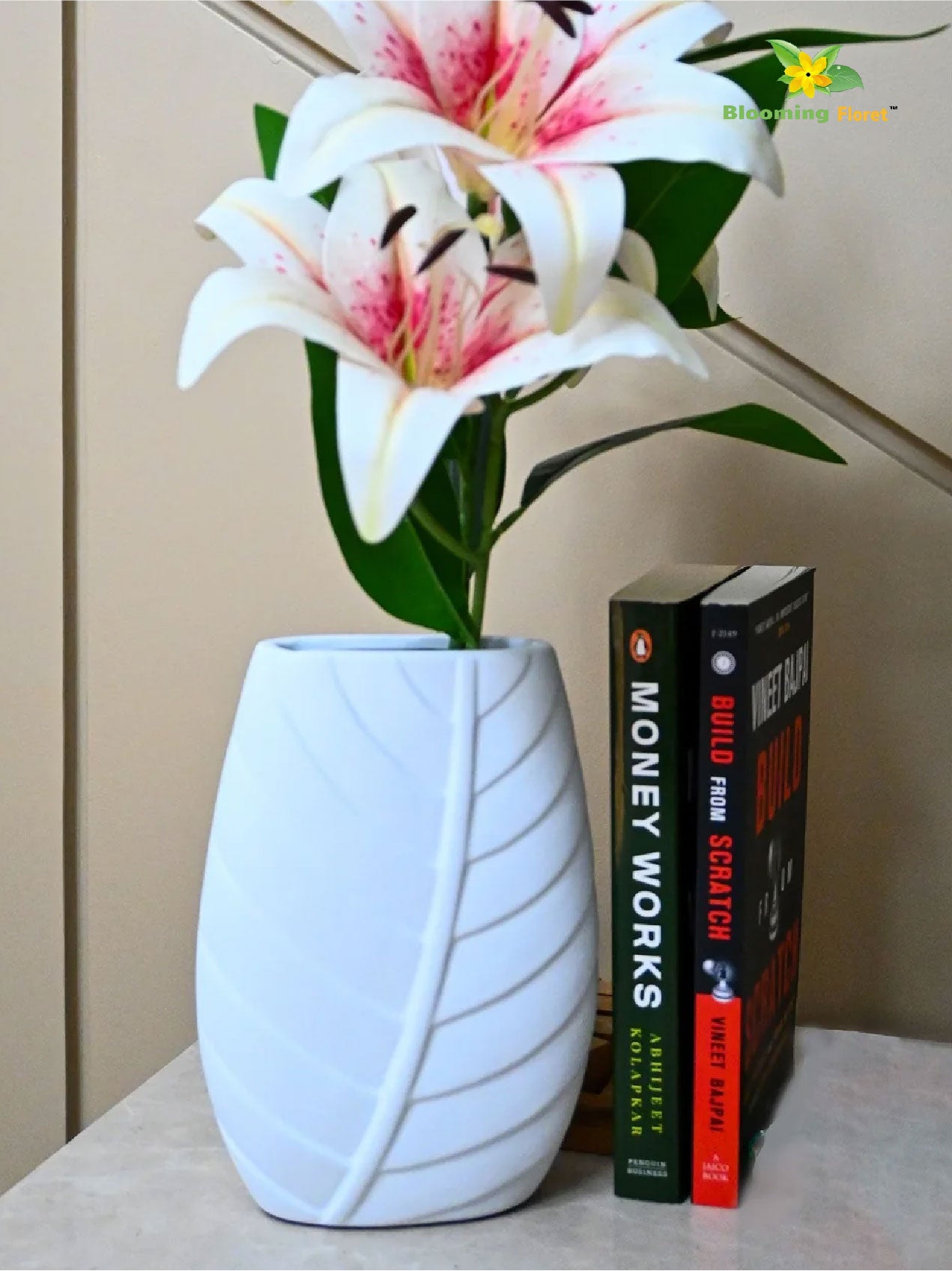 Leaf Impressed Ceramic Vase