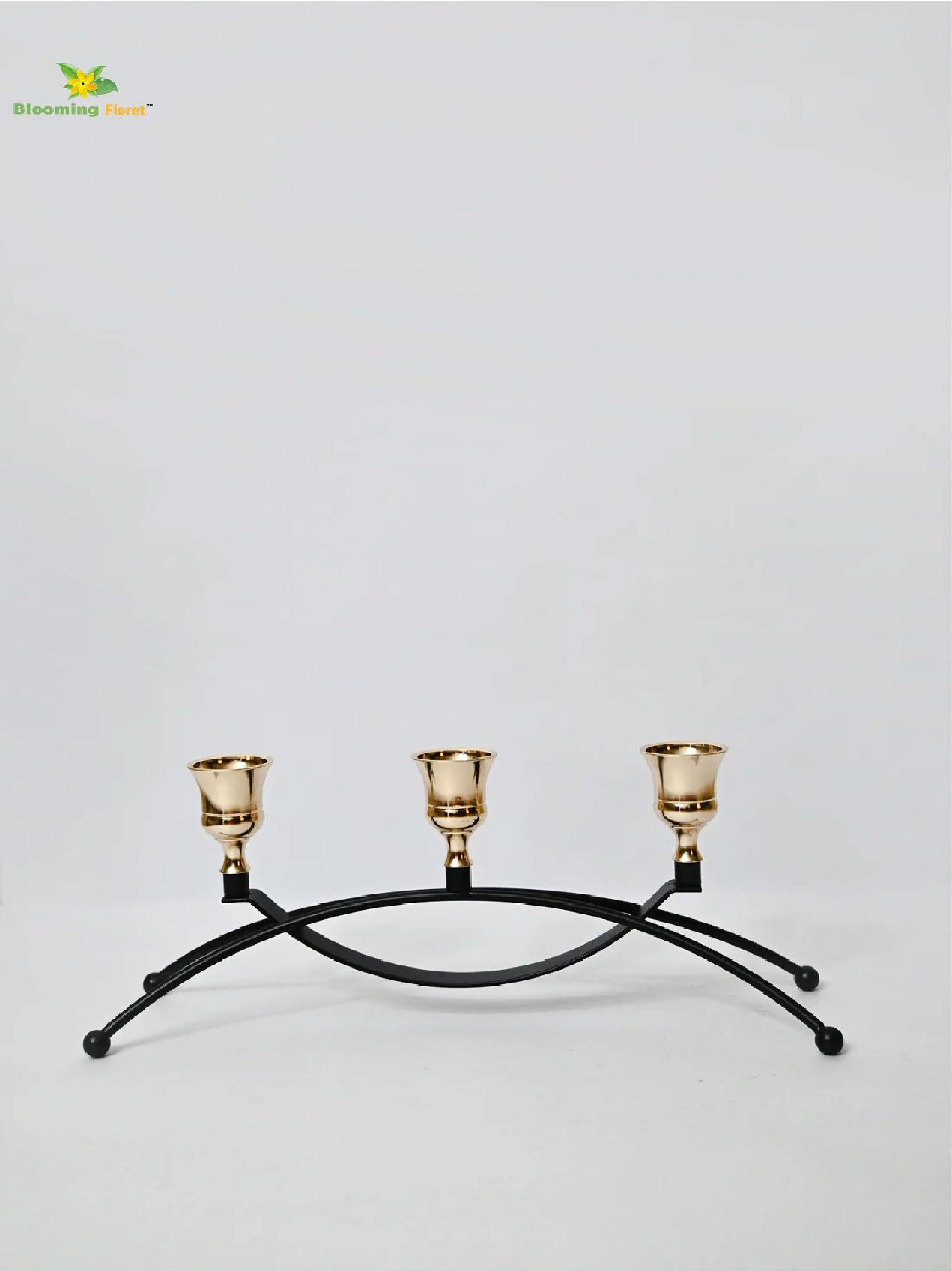 Elegance Trio Brass Candle Holder