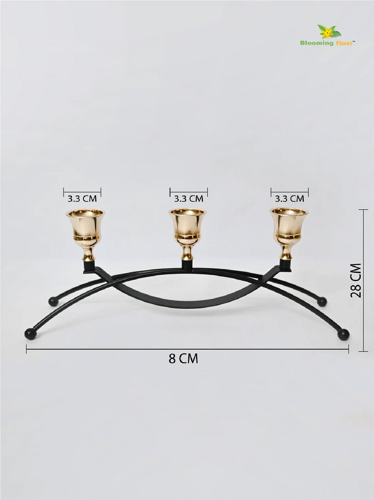 Elegance Trio Brass Candle Holder