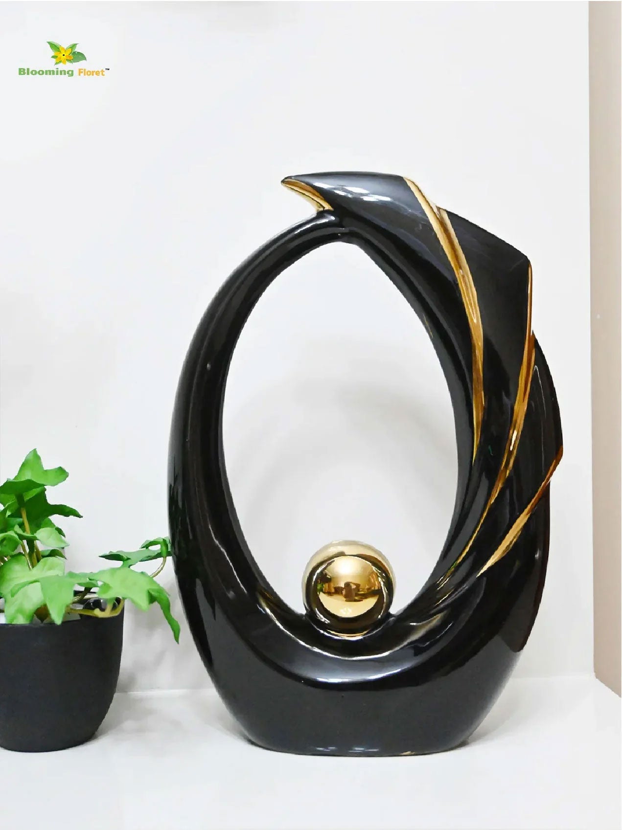 Modern Abstract Art Ceramic Statue - Long