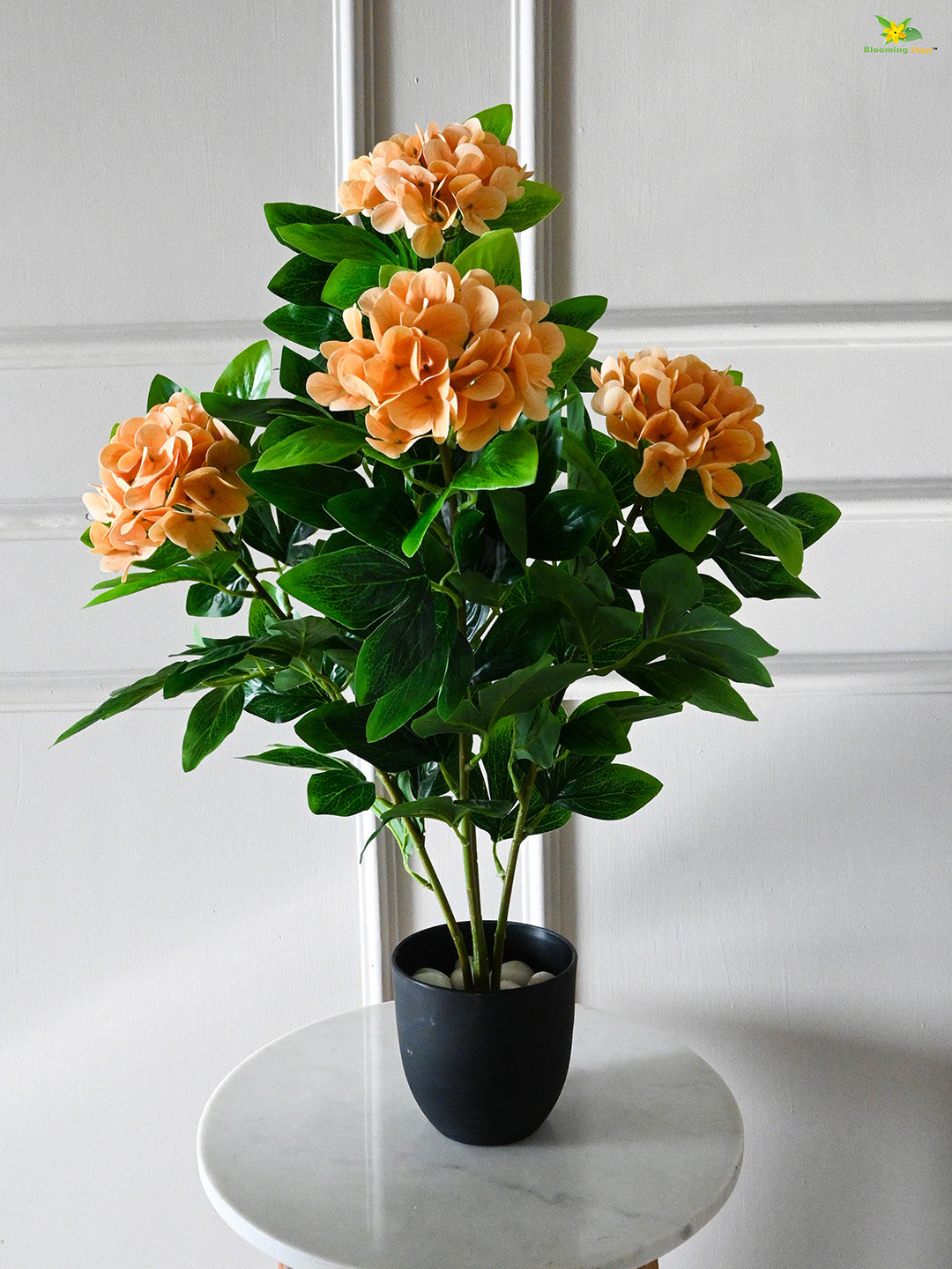Artificial Hydrangea Flower Bunch - Orange