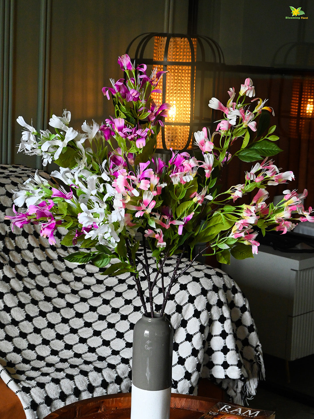 Japanese Honeysuckle Flower Bunch - Light Pink, White, Purple