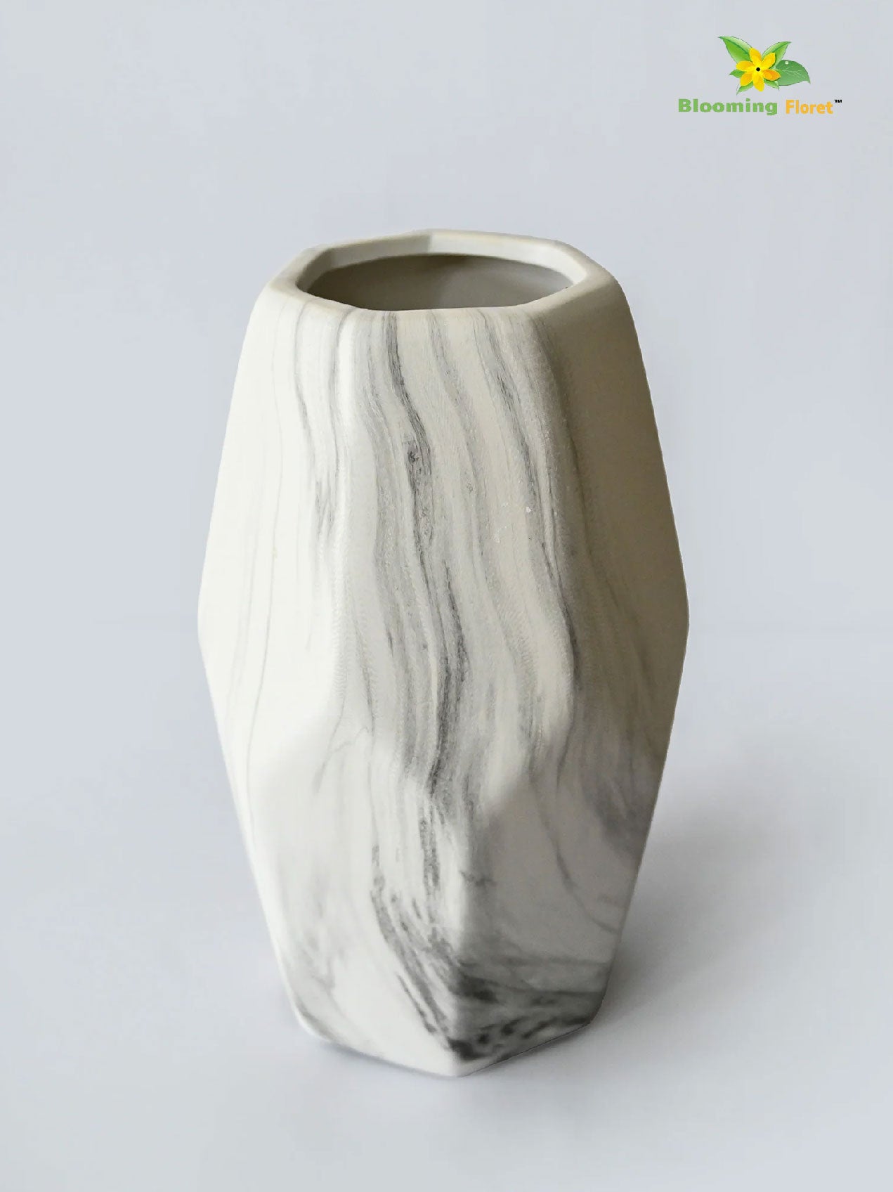 Pentagon Ceramic Marble Vase