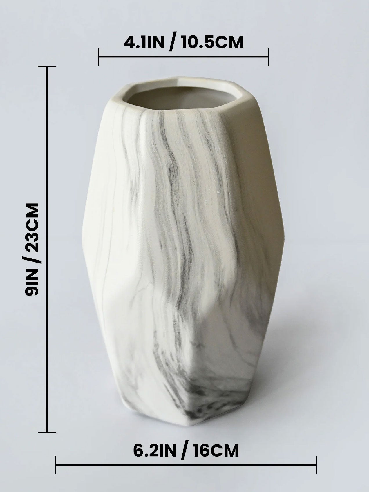 Pentagon Ceramic Marble Vase