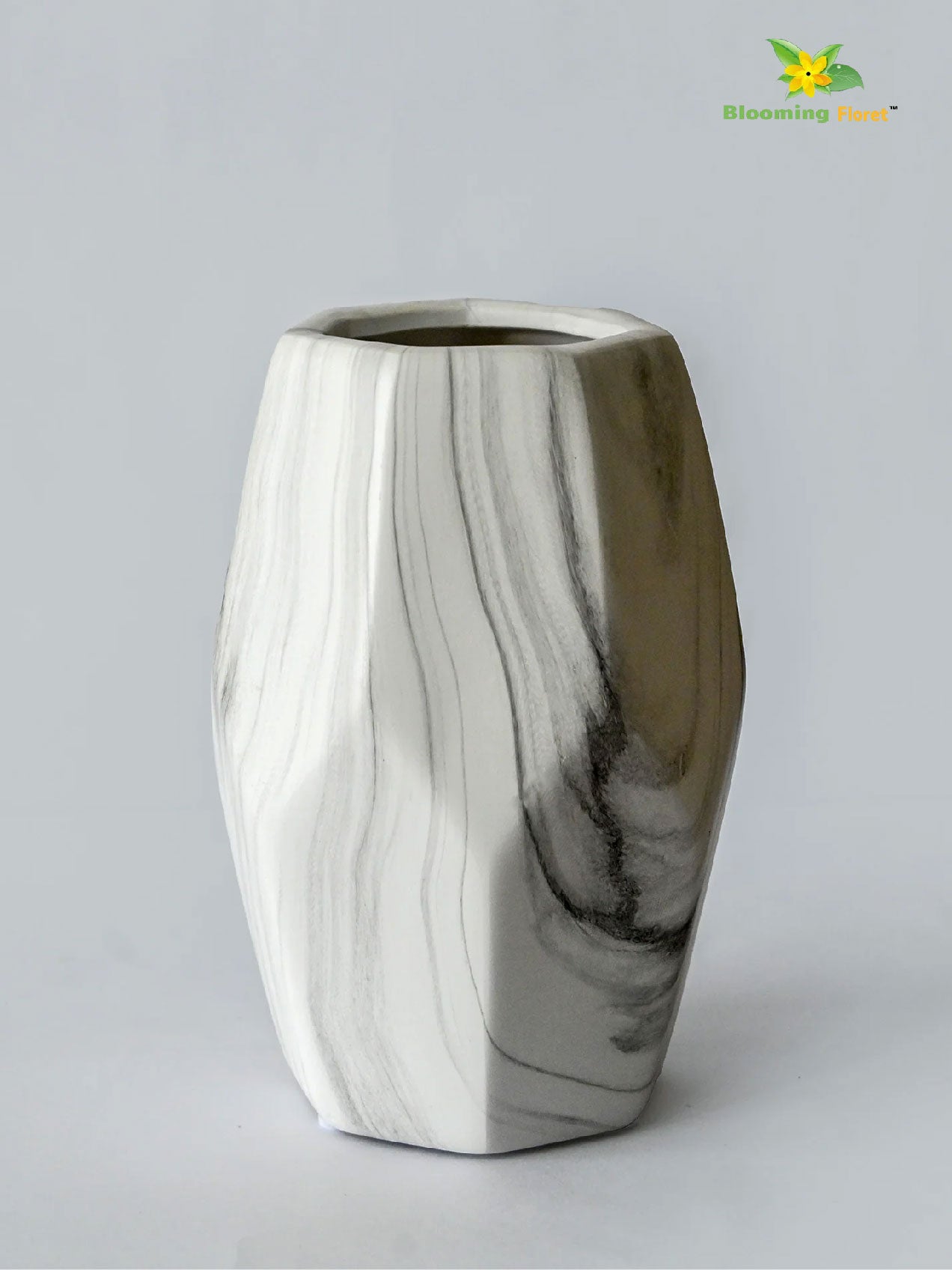 Pentagon Ceramic Marble Vase