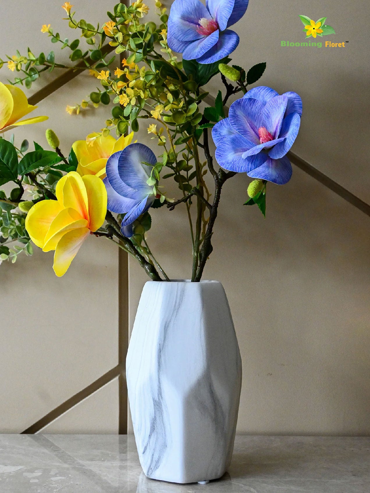 Pentagon Ceramic Marble Vase