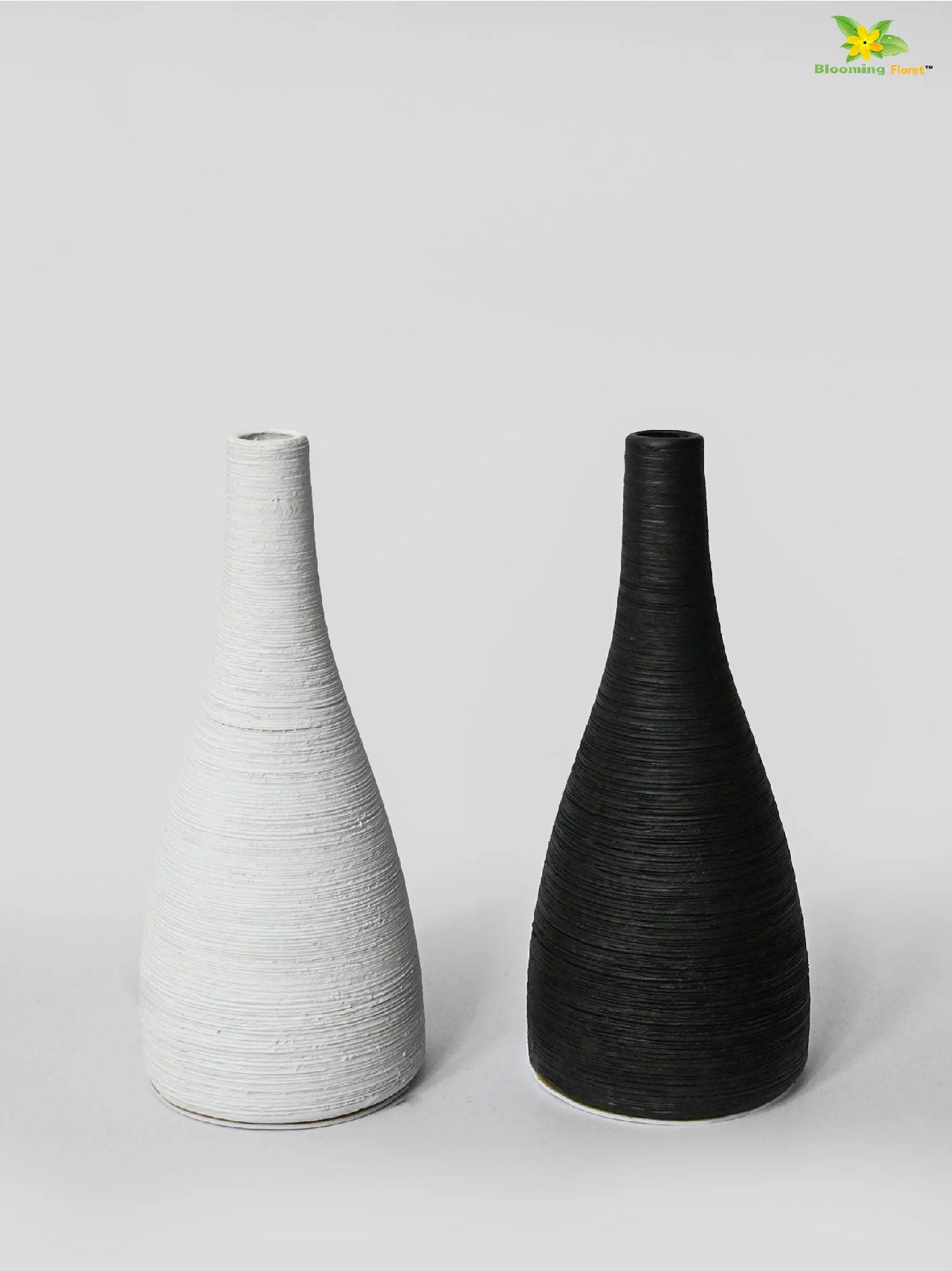 Spiral Ceramic Vase - Black and White