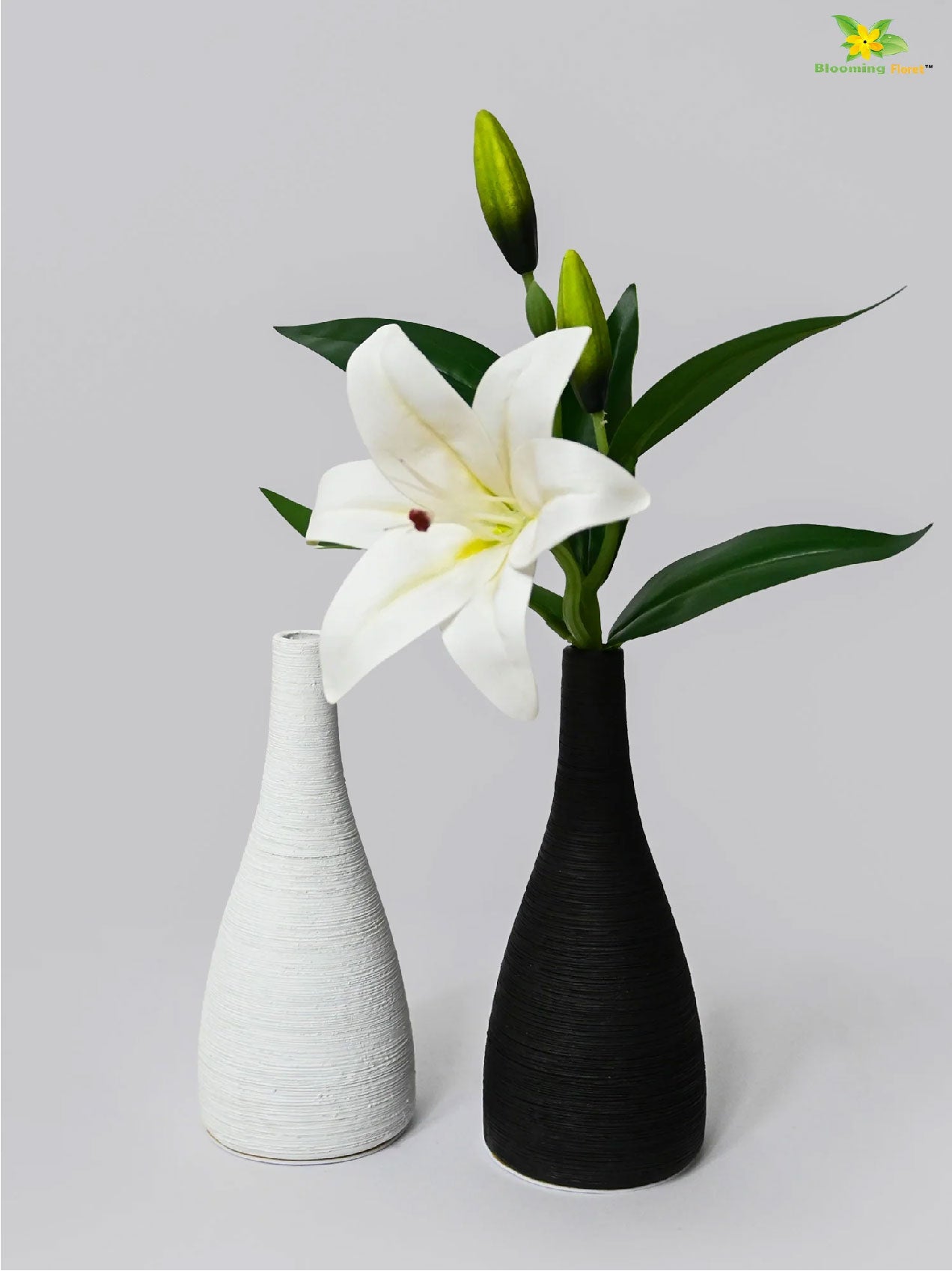 Spiral Ceramic Vase - Black and White