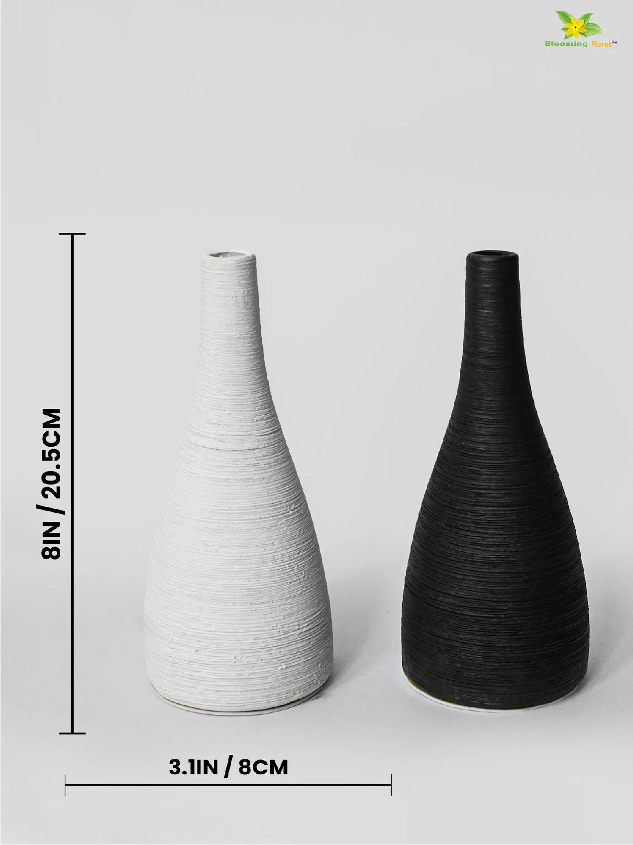 Spiral Ceramic Vase - Black and White