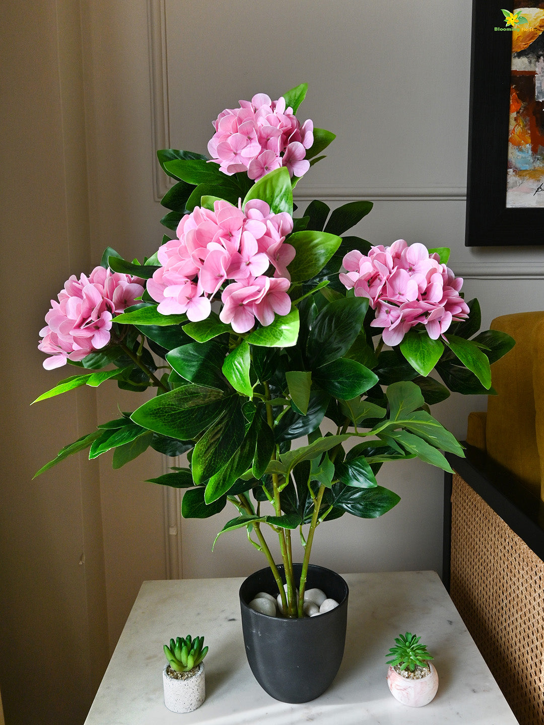 Artificial Hydrangea Flower Bunch - Light Pink