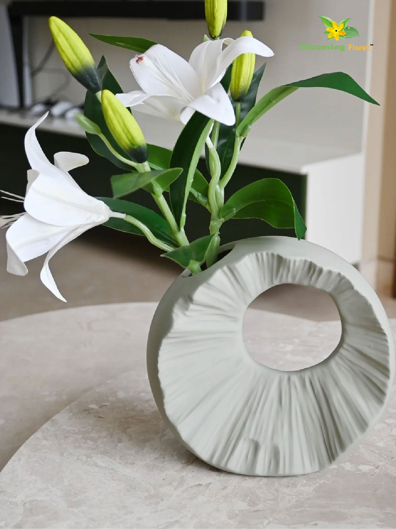 Round Hollow Ceramic Vase