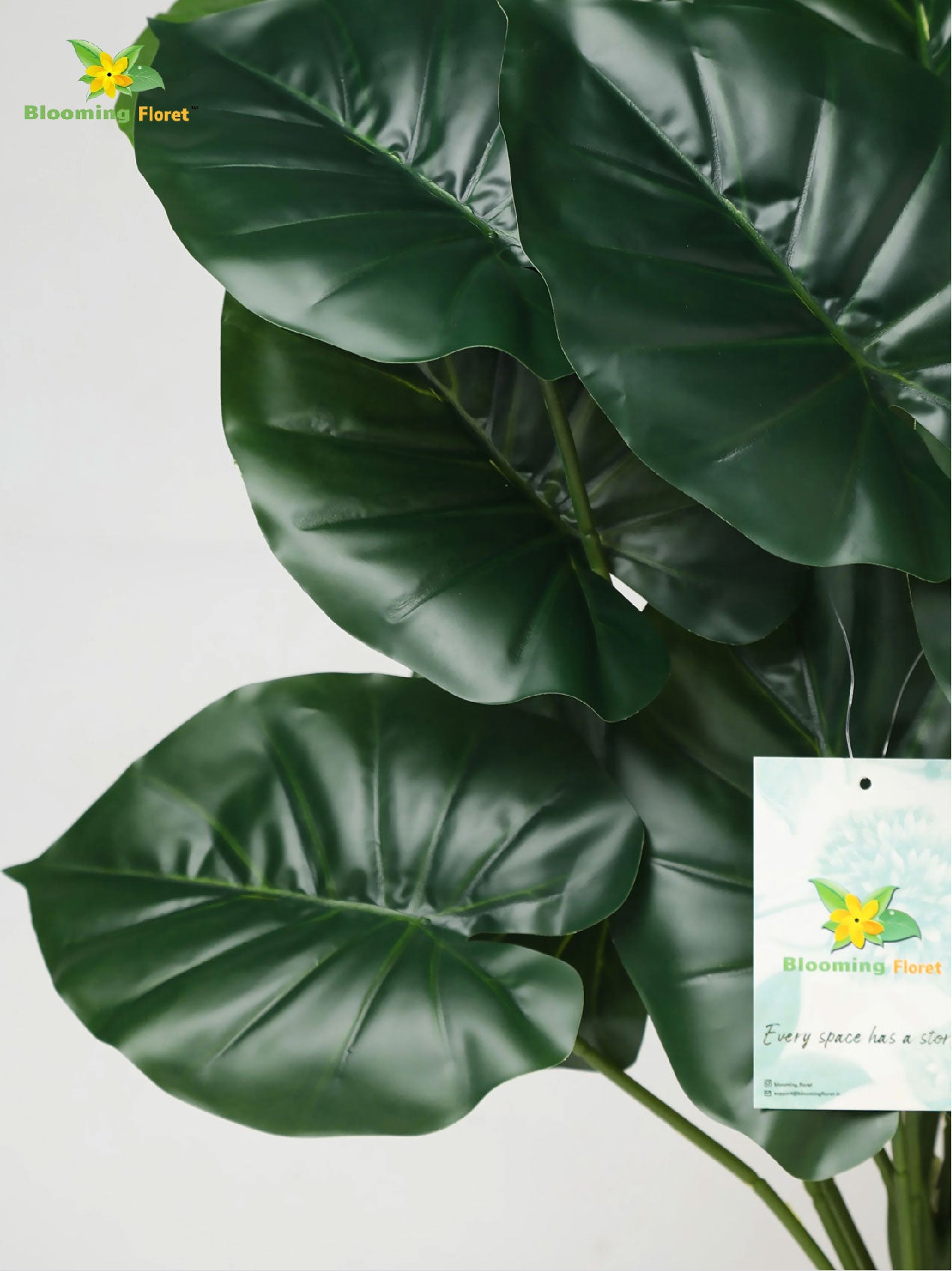 Artificial Philodendron Plant – 73.5 cm, 18 Dark Green Leaves, with Basic Pot