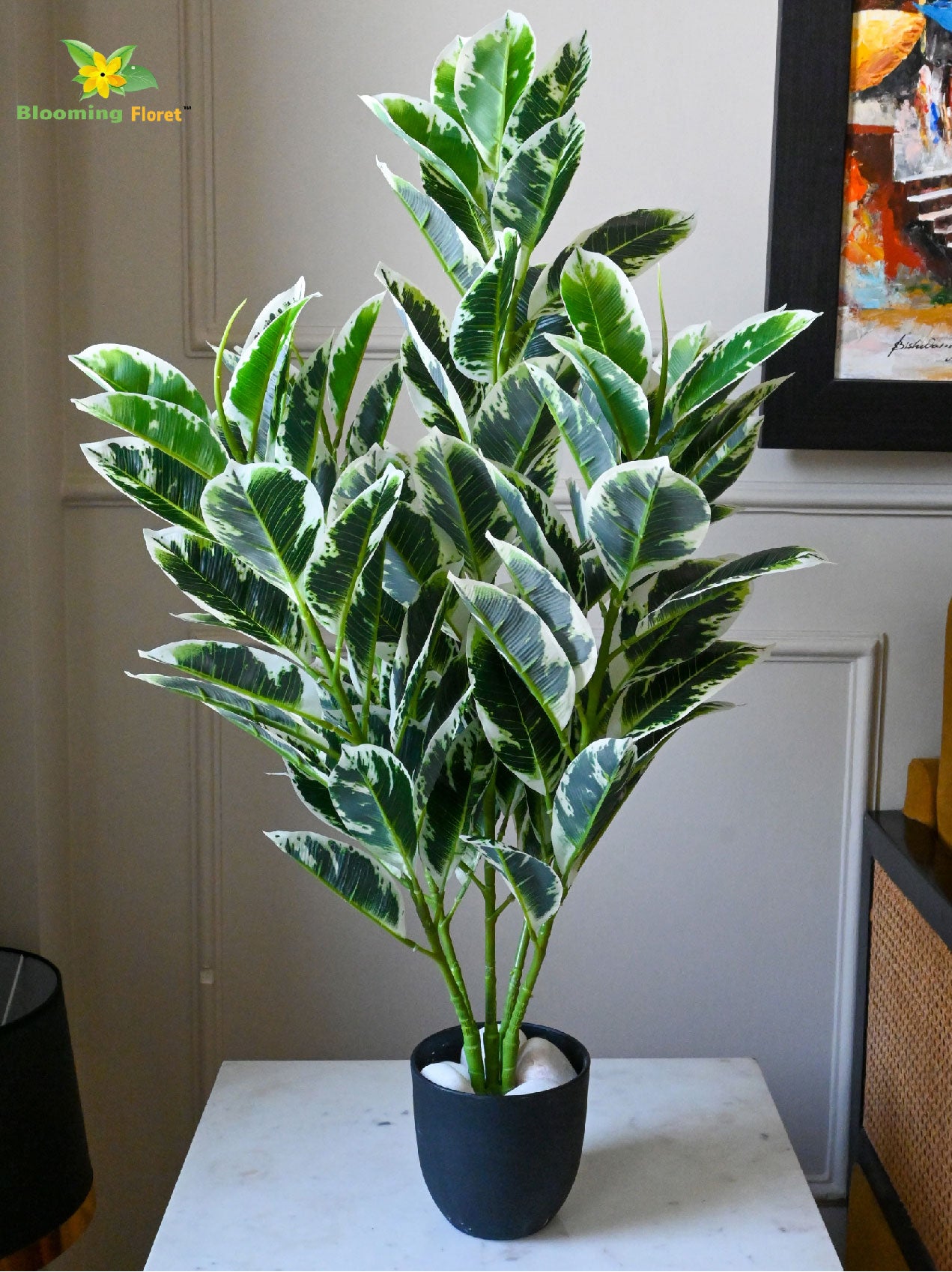Artificial Andrew Croton Plant – 85 cm, 104 Leaves, with Basic Pot
