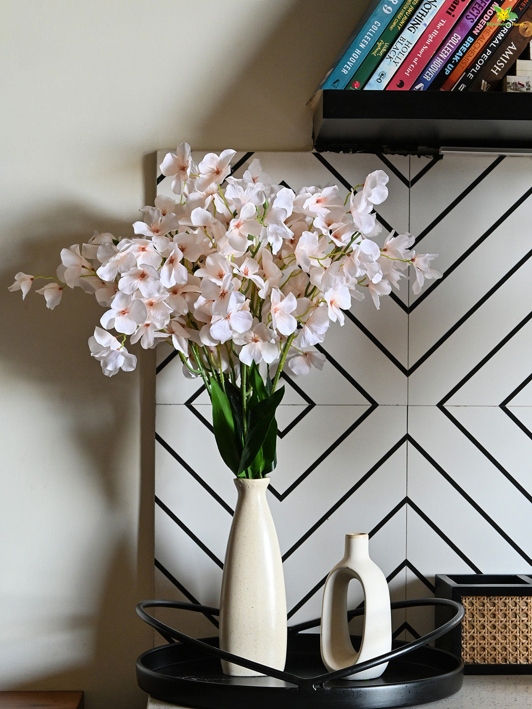 Artificial Dame's Rocket Flowers Bunch - Off White