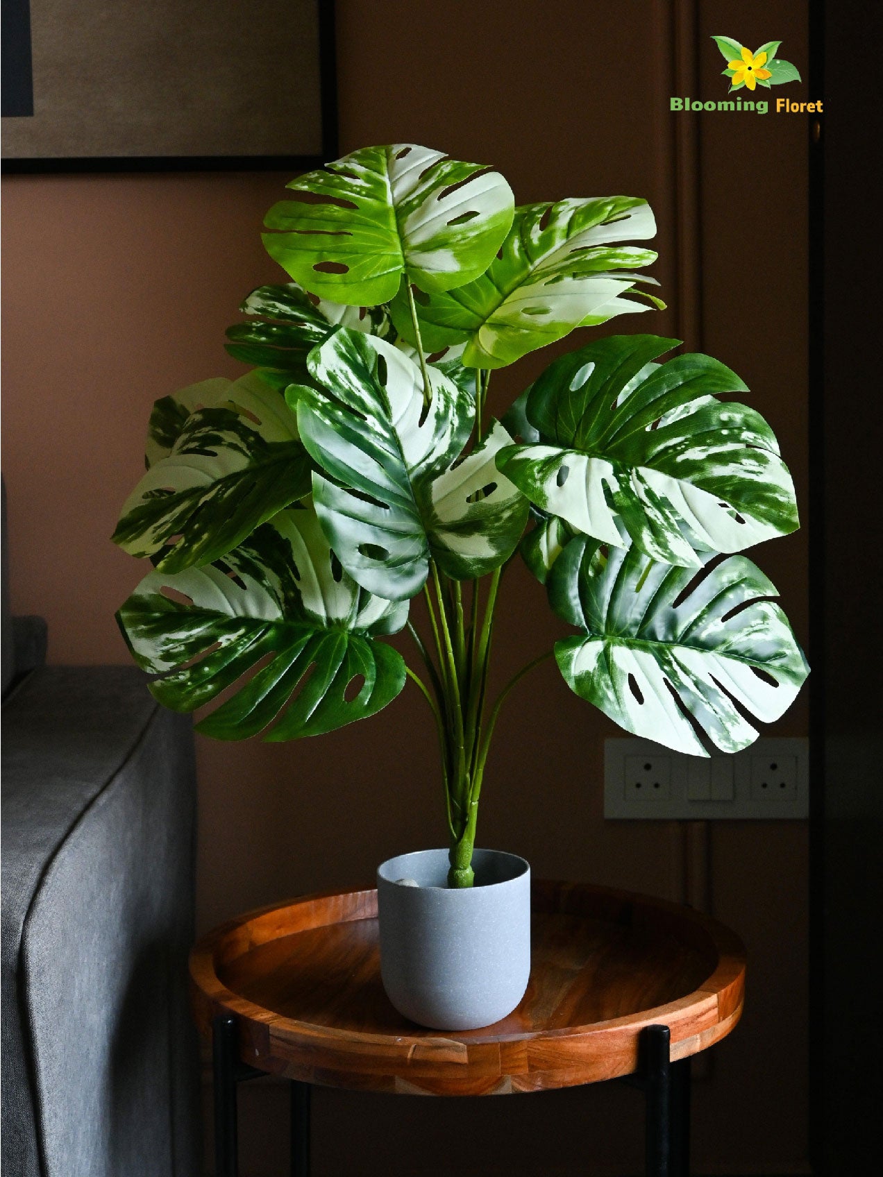 Artificial Monstera deliciosa Plant – 78 cm, 12 Leaves, with Basic Pot