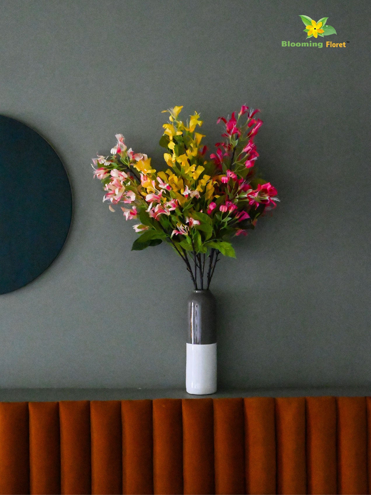 Japanese Honeysuckle Flower Bunch - Light Pink, Yellow, Dark Pink
