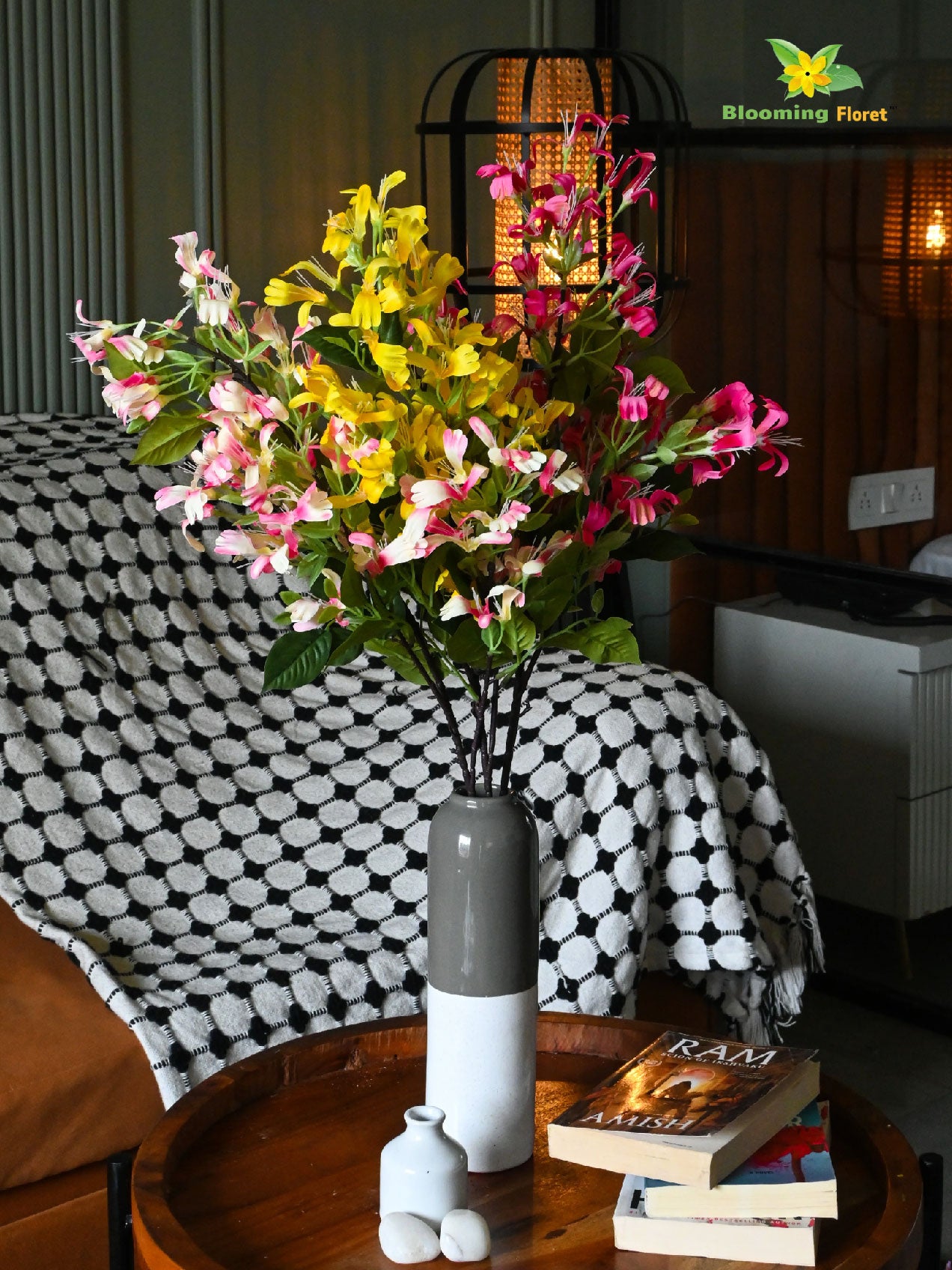 Japanese Honeysuckle Flower Bunch - Light Pink, Yellow, Dark Pink