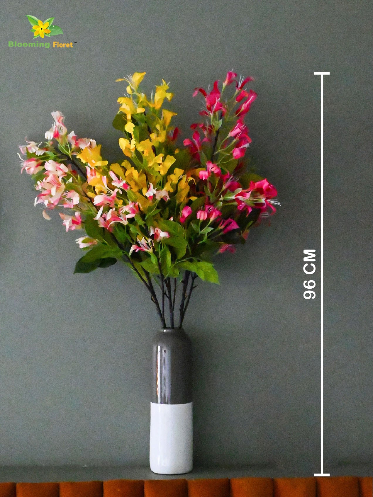 Japanese Honeysuckle Flower Bunch - Light Pink, Yellow, Dark Pink
