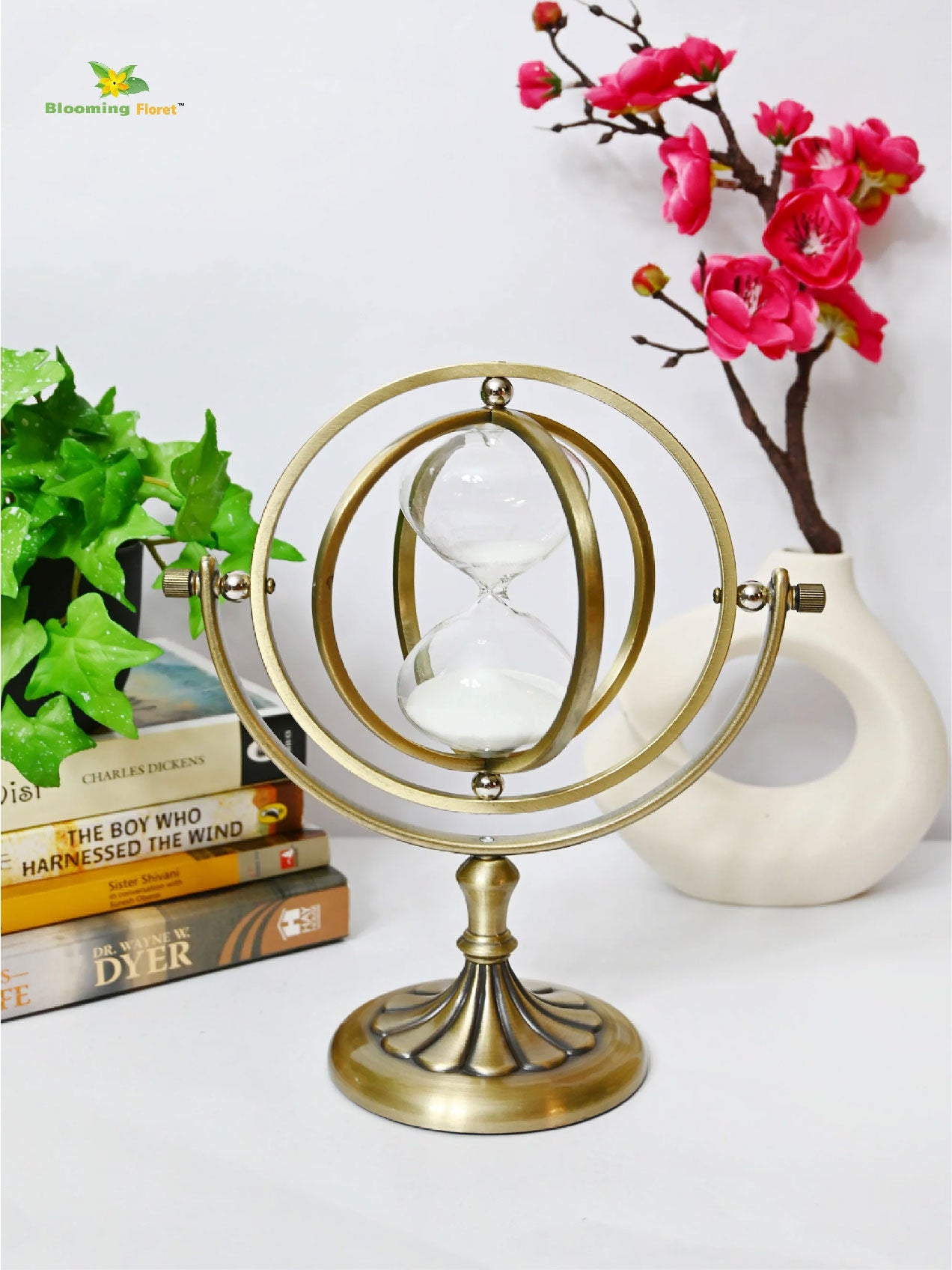 Brass Rotating Hourglass - 15 Minutes