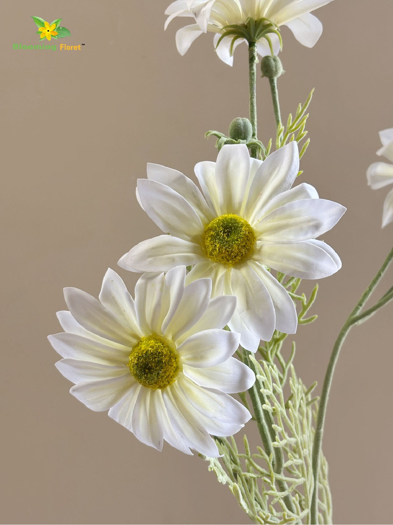 Faux Gerbera Flower Stick - White