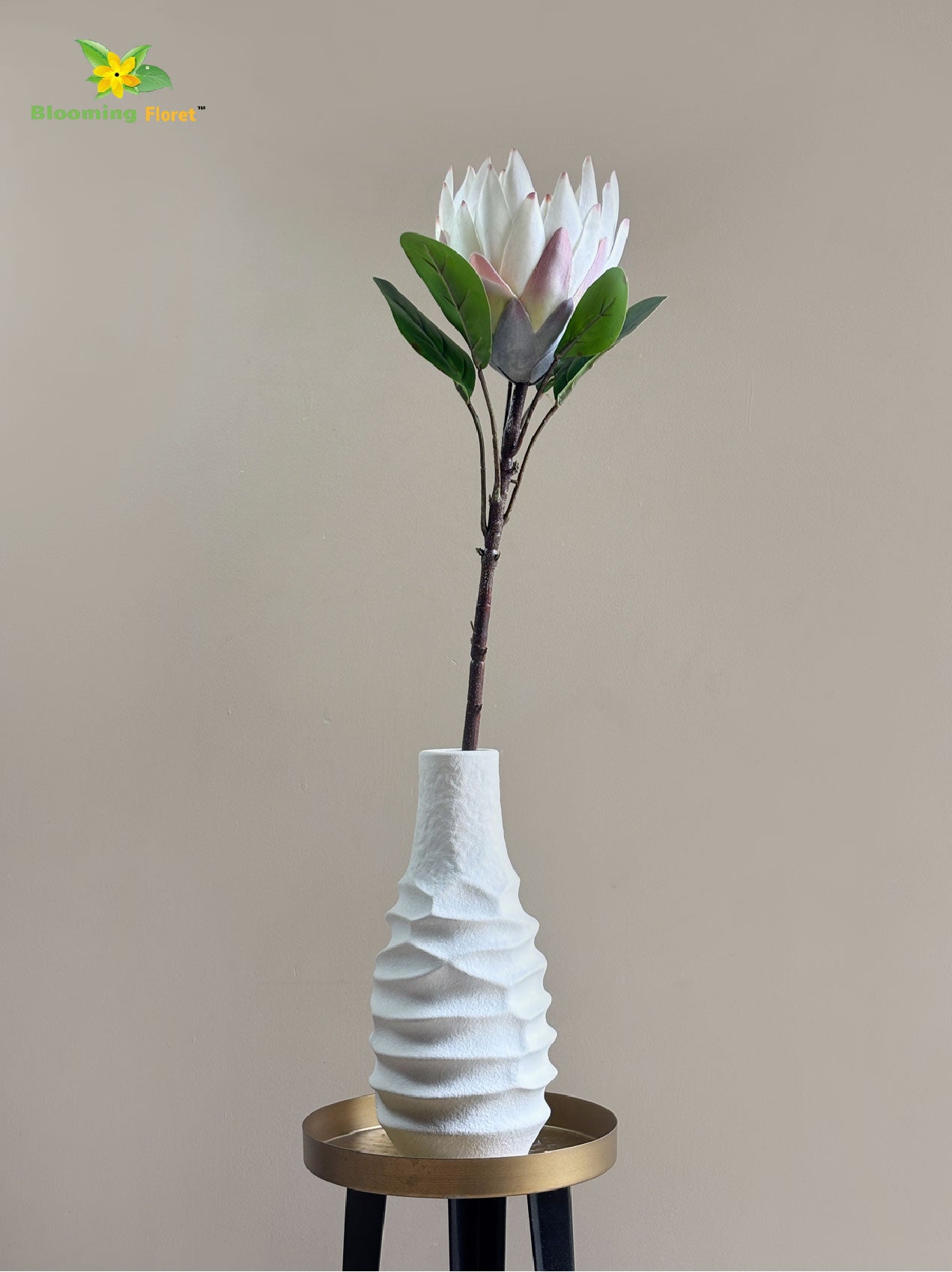 Queen Protea Flower Stick - White