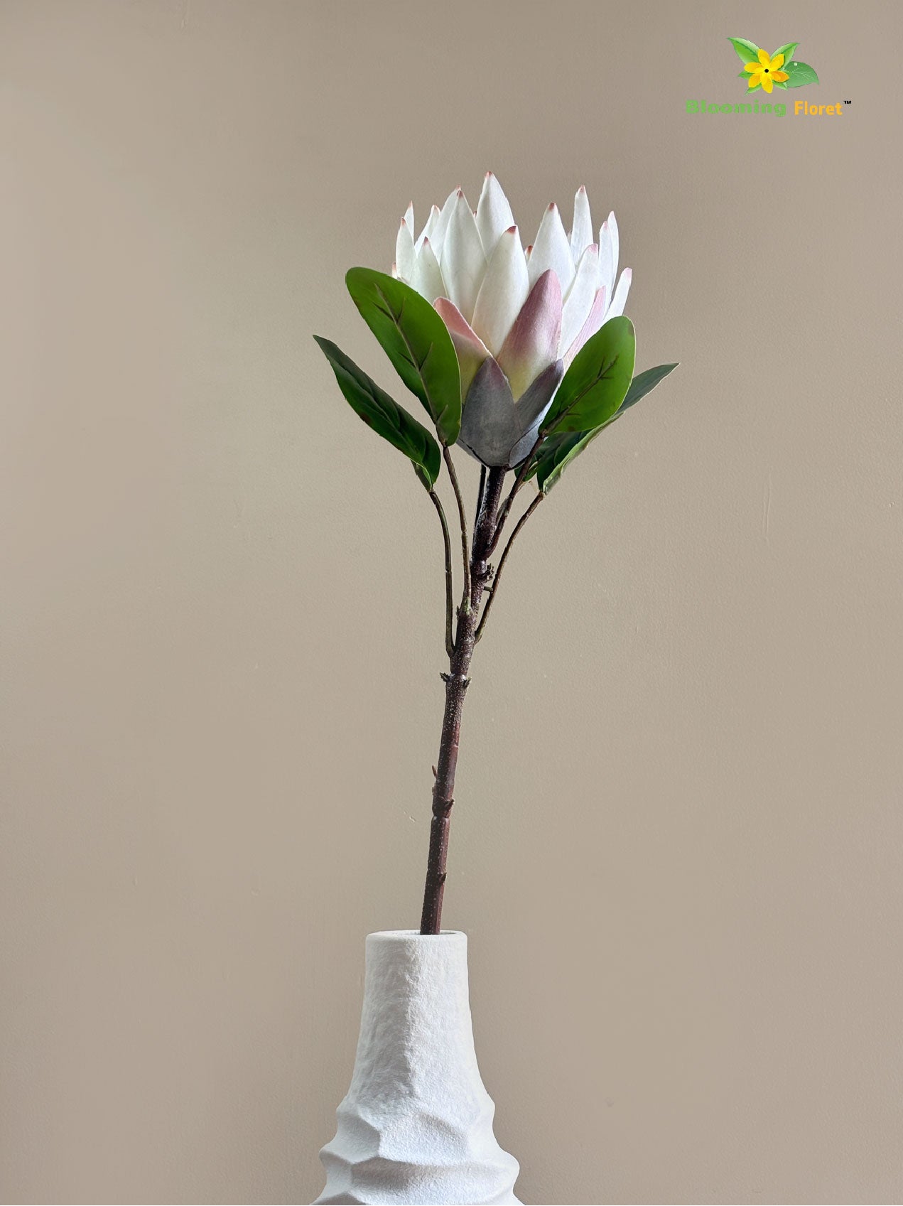 Queen Protea Flower Stick - White