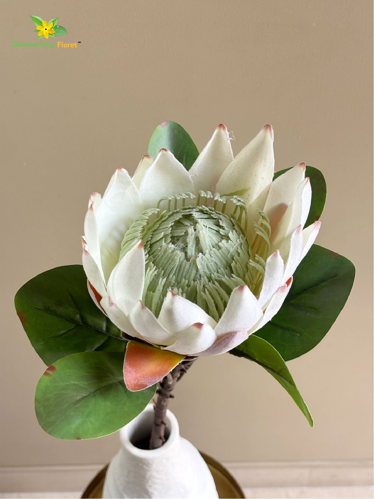 Queen Protea Flower Stick - White