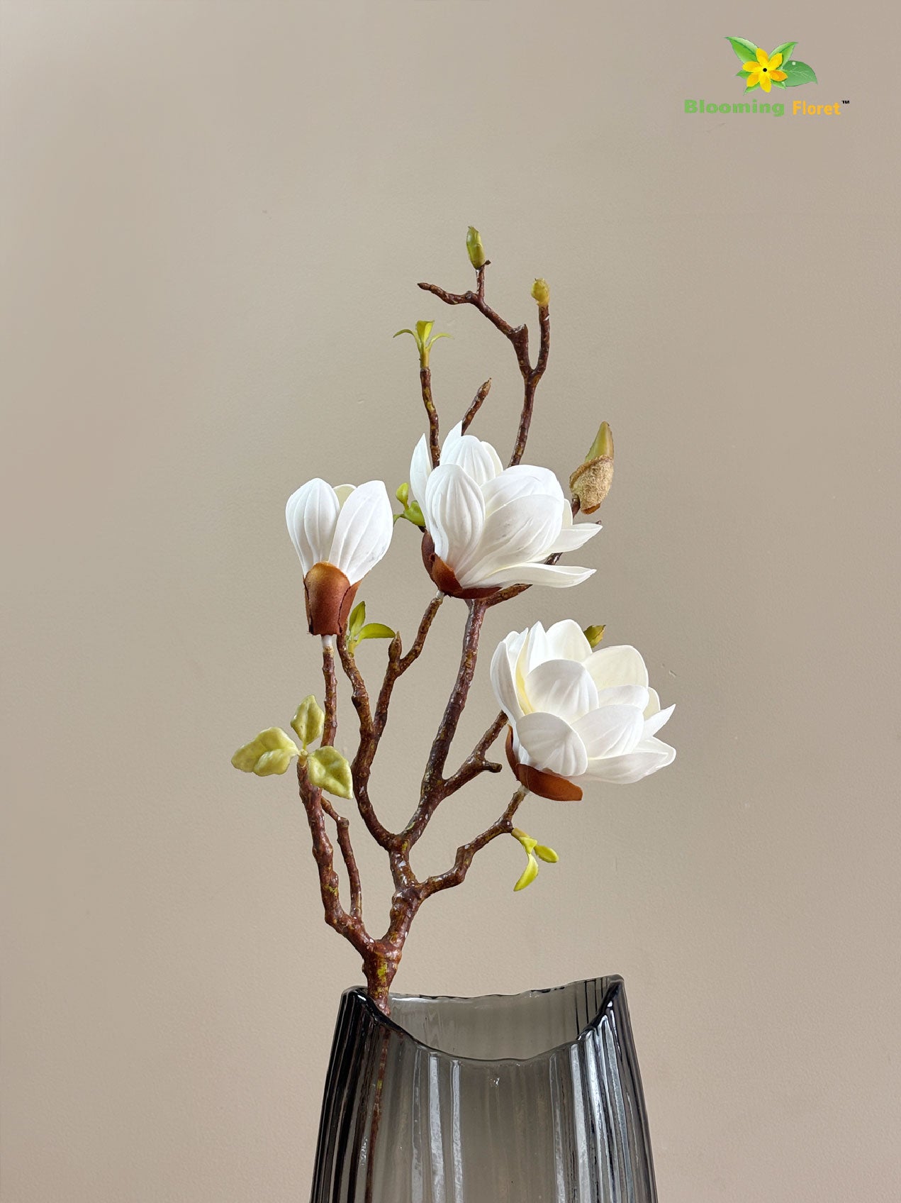 Magnolia Ikebana Flower Stick - White