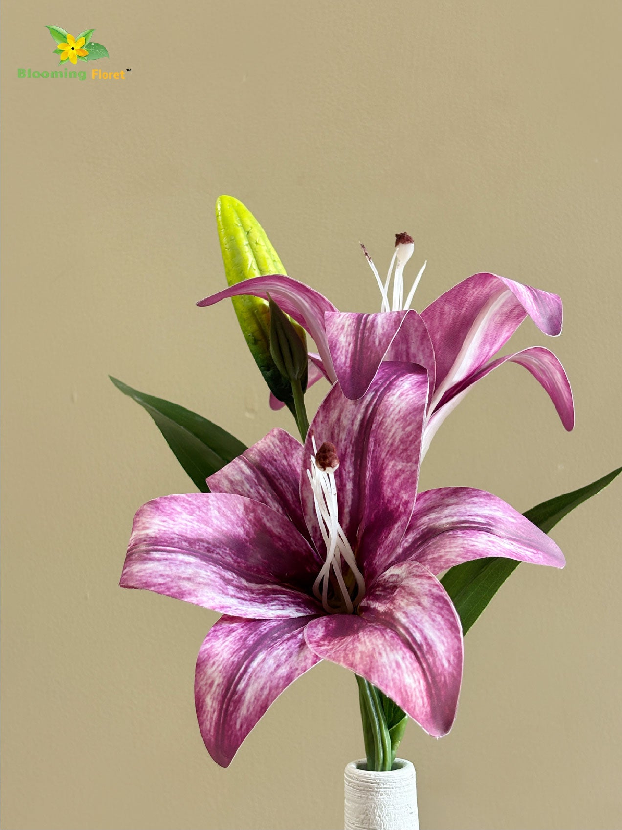 Artificial Lily Flower Stick - Purple
