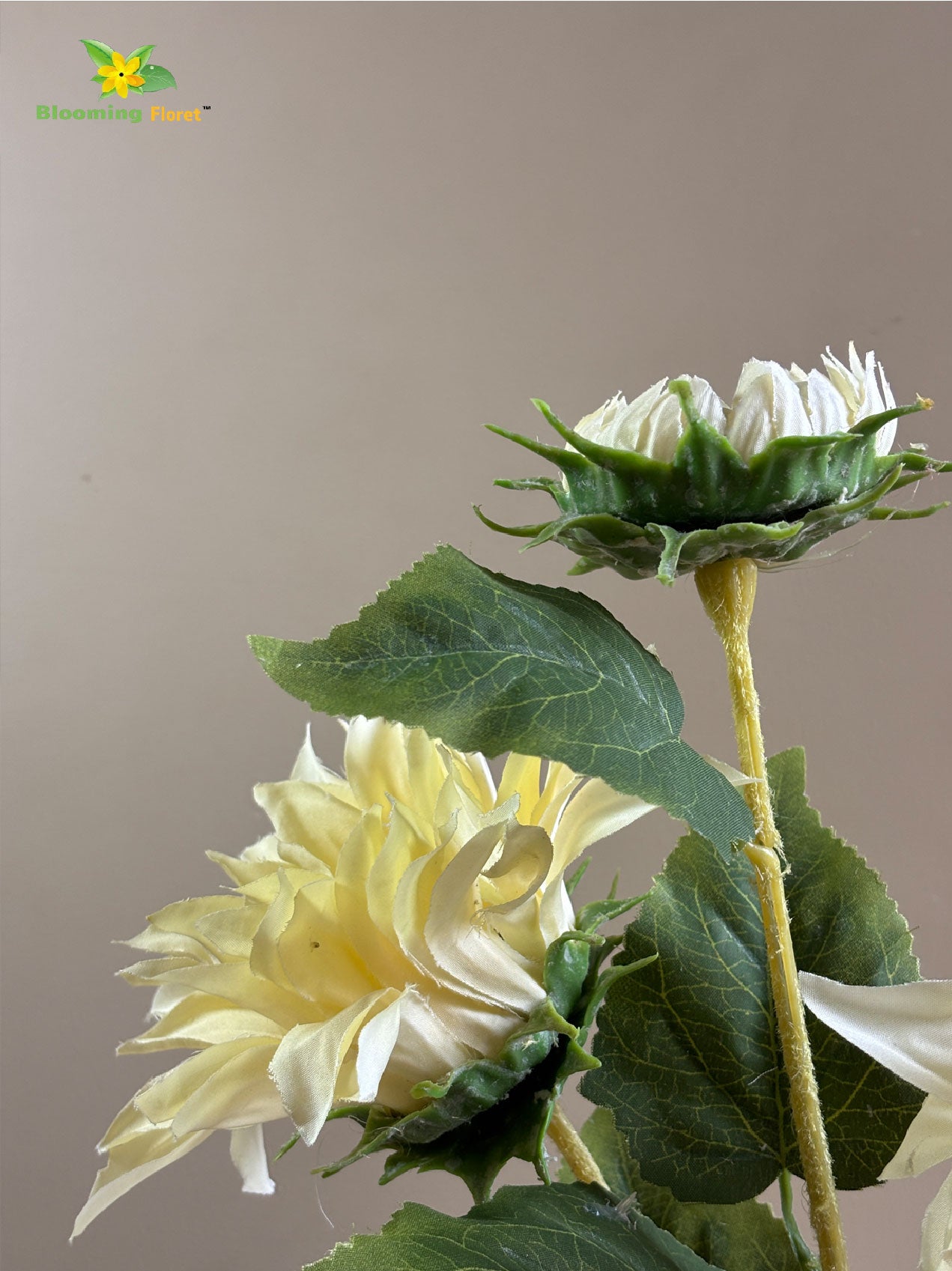 Artificial Sun Flower Stick - Off White