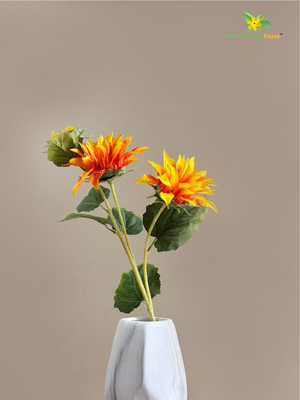Artificial Sun Flower Stick - Orange