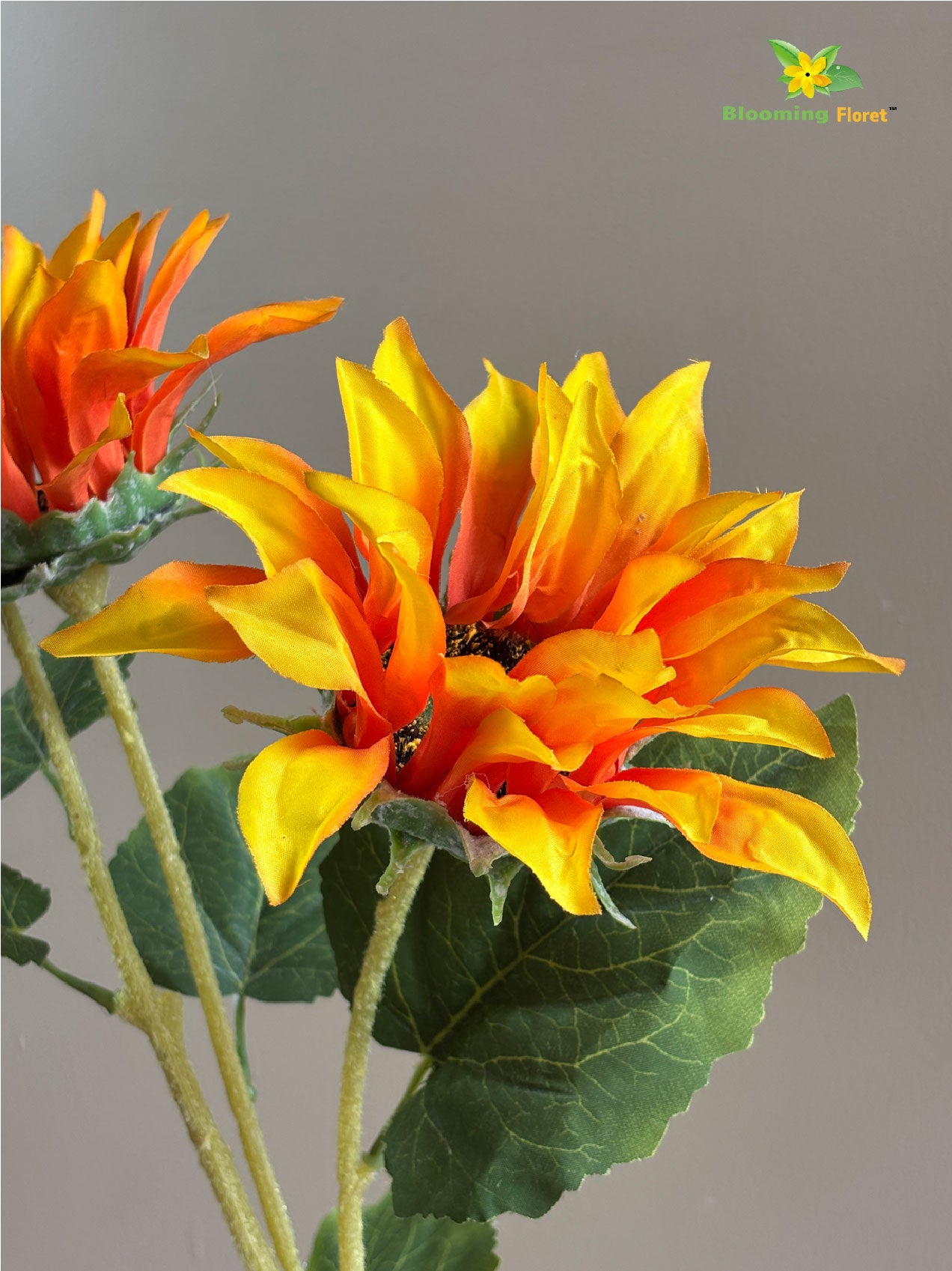 Artificial Sun Flower Stick - Orange
