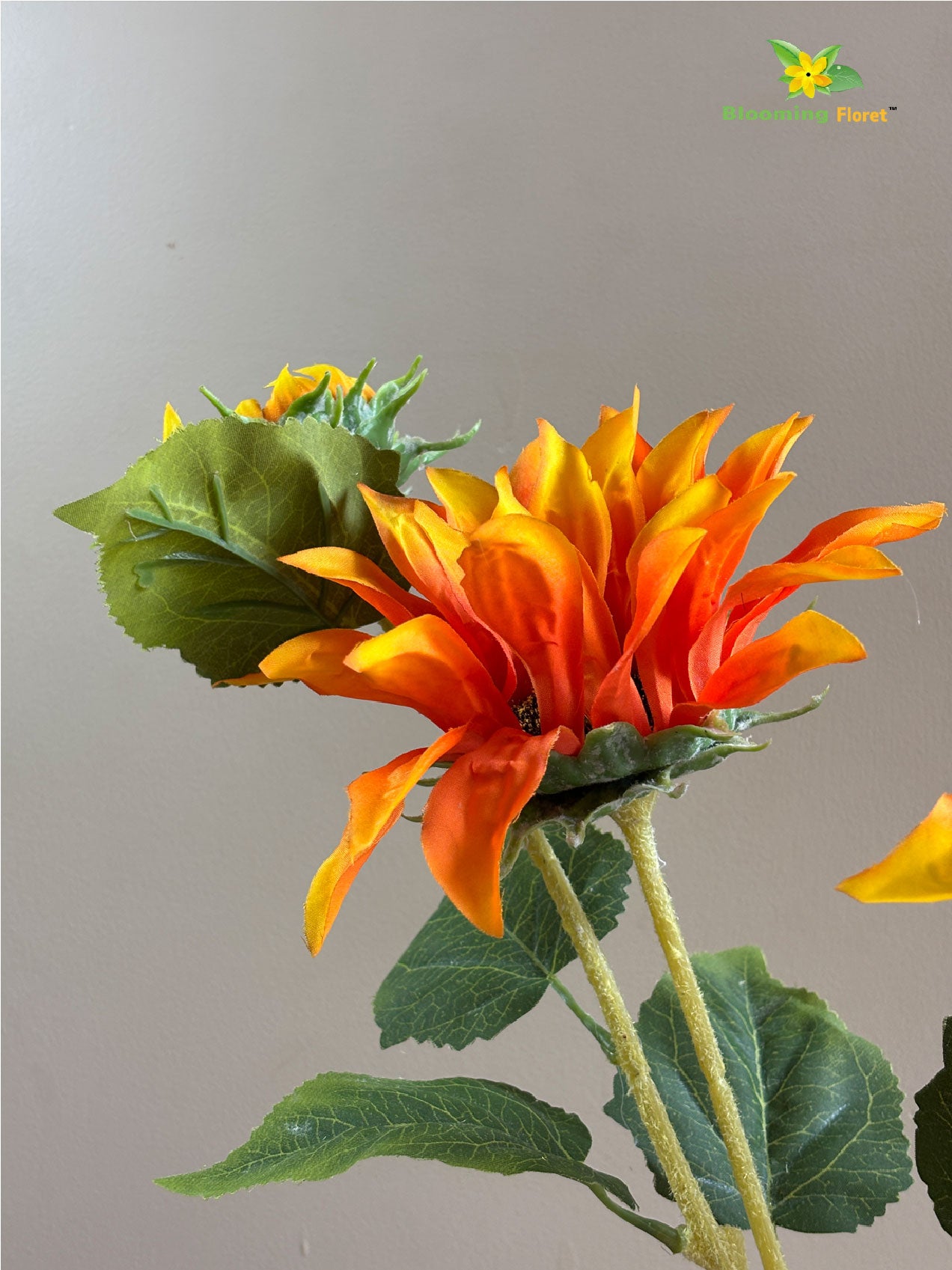 Artificial Sun Flower Stick - Orange