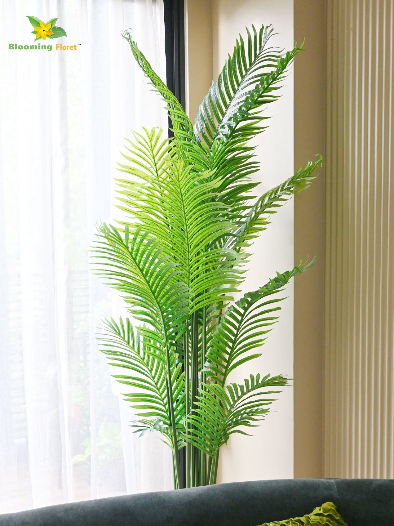 Artificial Areca Palm Plant – 200 cm, 21 Leaves, with Basic Pot