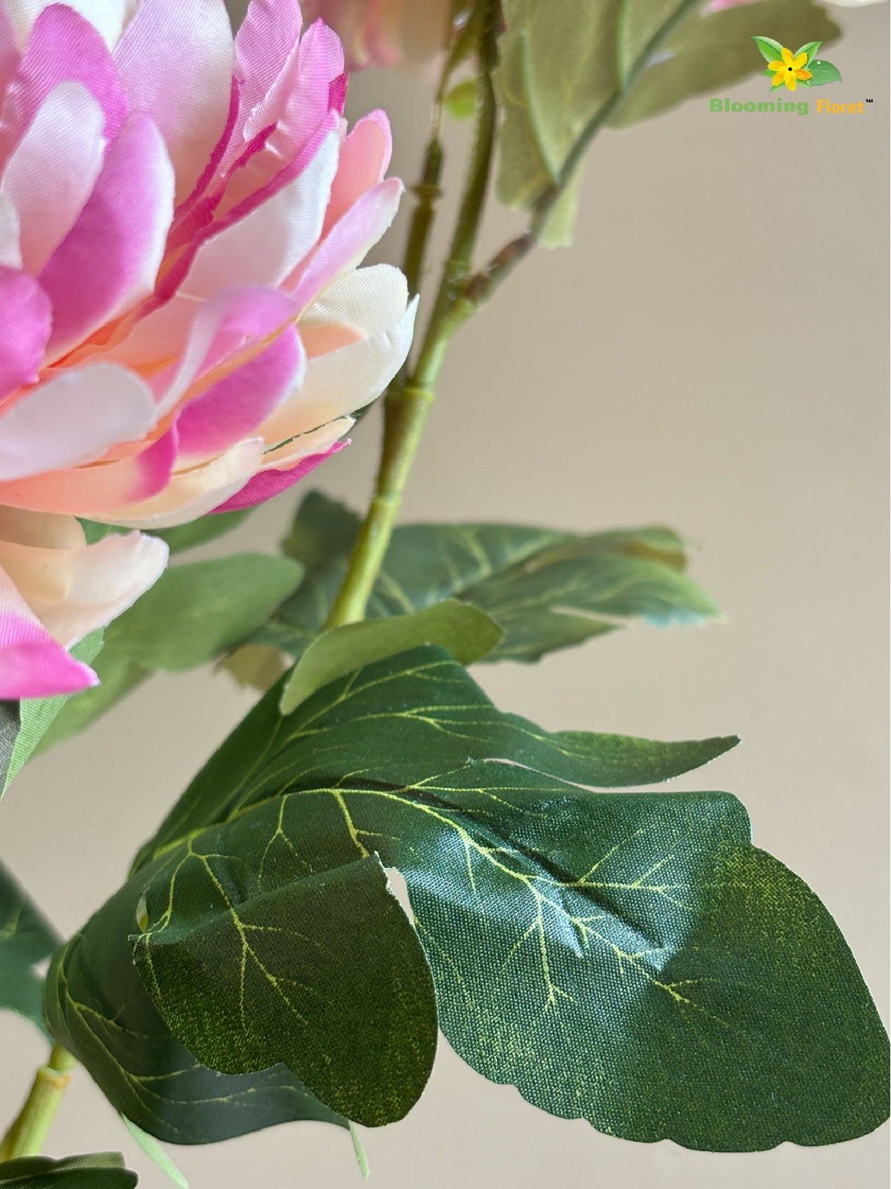 Luxe Artificial Peony Stick - Off White, Pink, Purple
