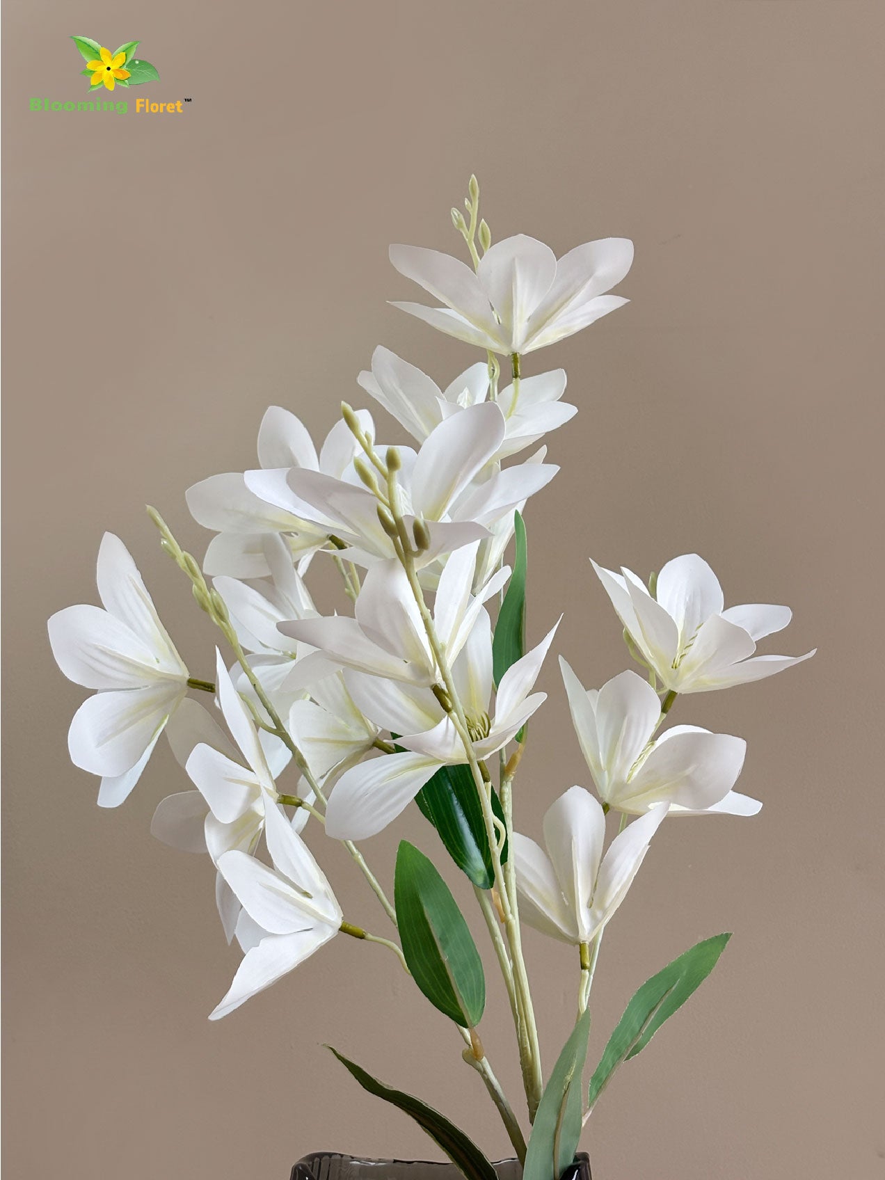 Artificial Magnolia Flower Stick - Cream White