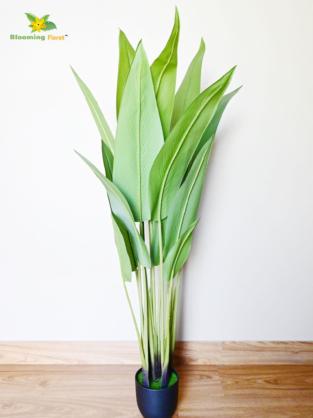 Artificial Bird of Paradise Plant – 119 cm, 15 Leaves with Basic Pot