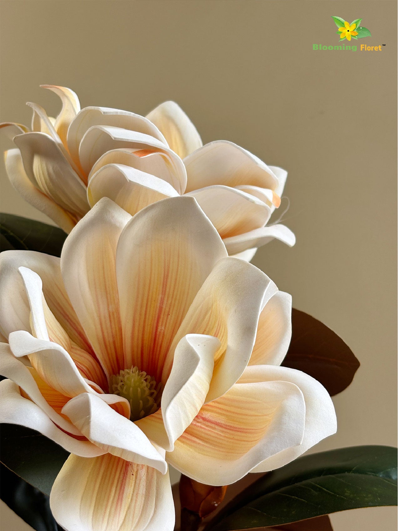 Artificial Magnolia Flower Branch – Cream