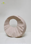 Round Hollow Ceramic Vase - Beige
