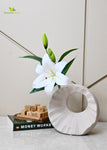 Round Hollow Ceramic Vase - Beige