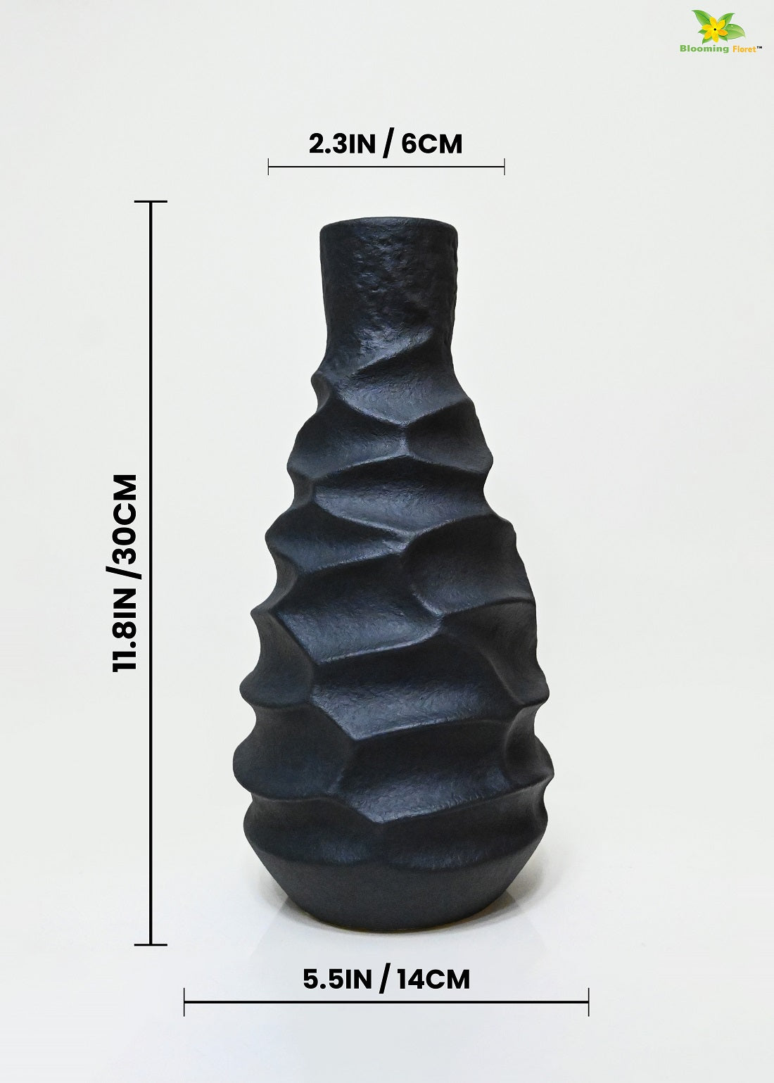 Black Spiral Ceramic Vase